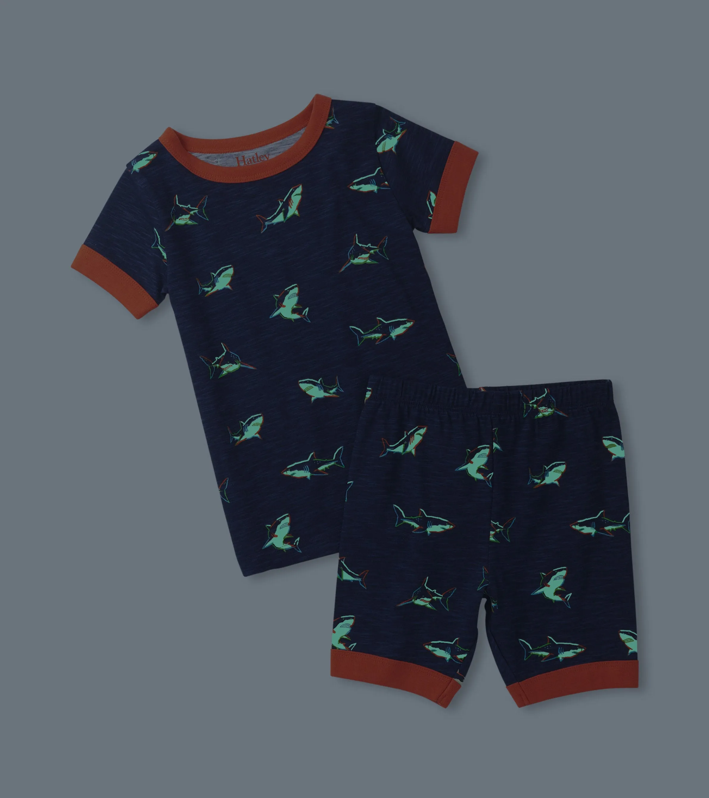 Boys Glow Sharks Short Pajama Set -Hatley
