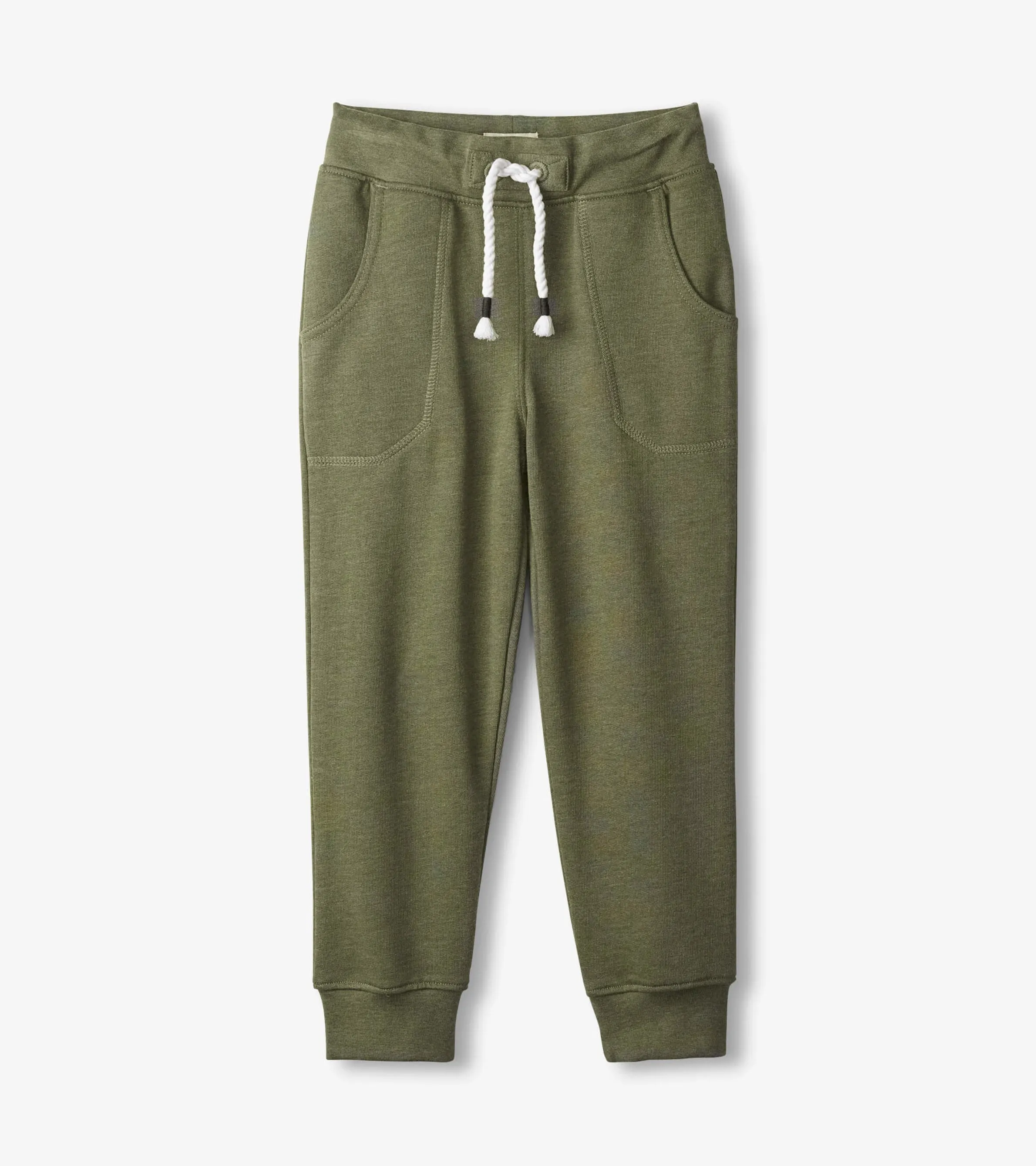 Boys Green Melange Slim Fit Joggers -Hatley
