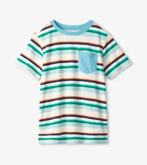 Boys Hiking Stripes Pocket Tee -Hatley
