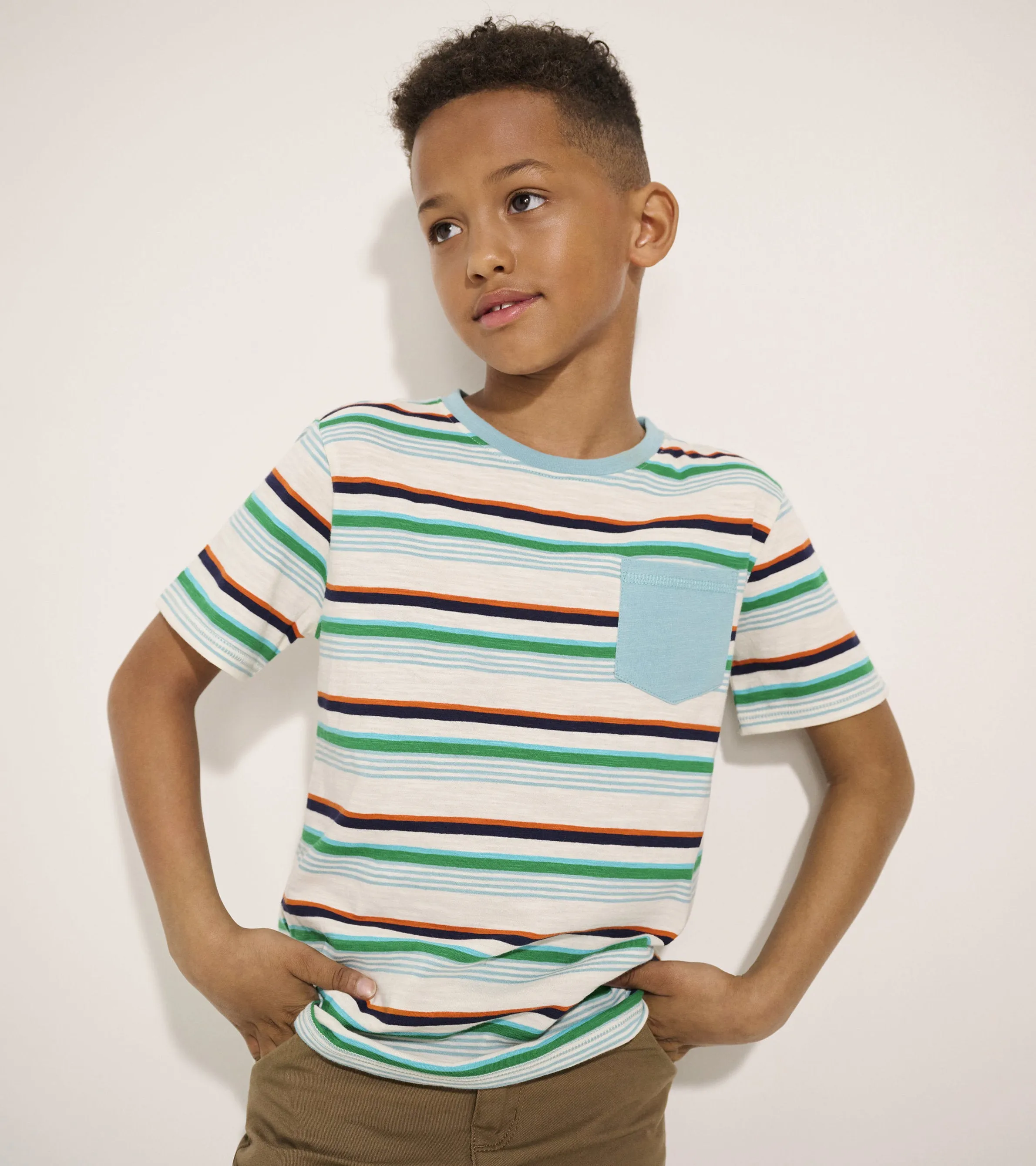 Boys Hiking Stripes Pocket Tee -Hatley
