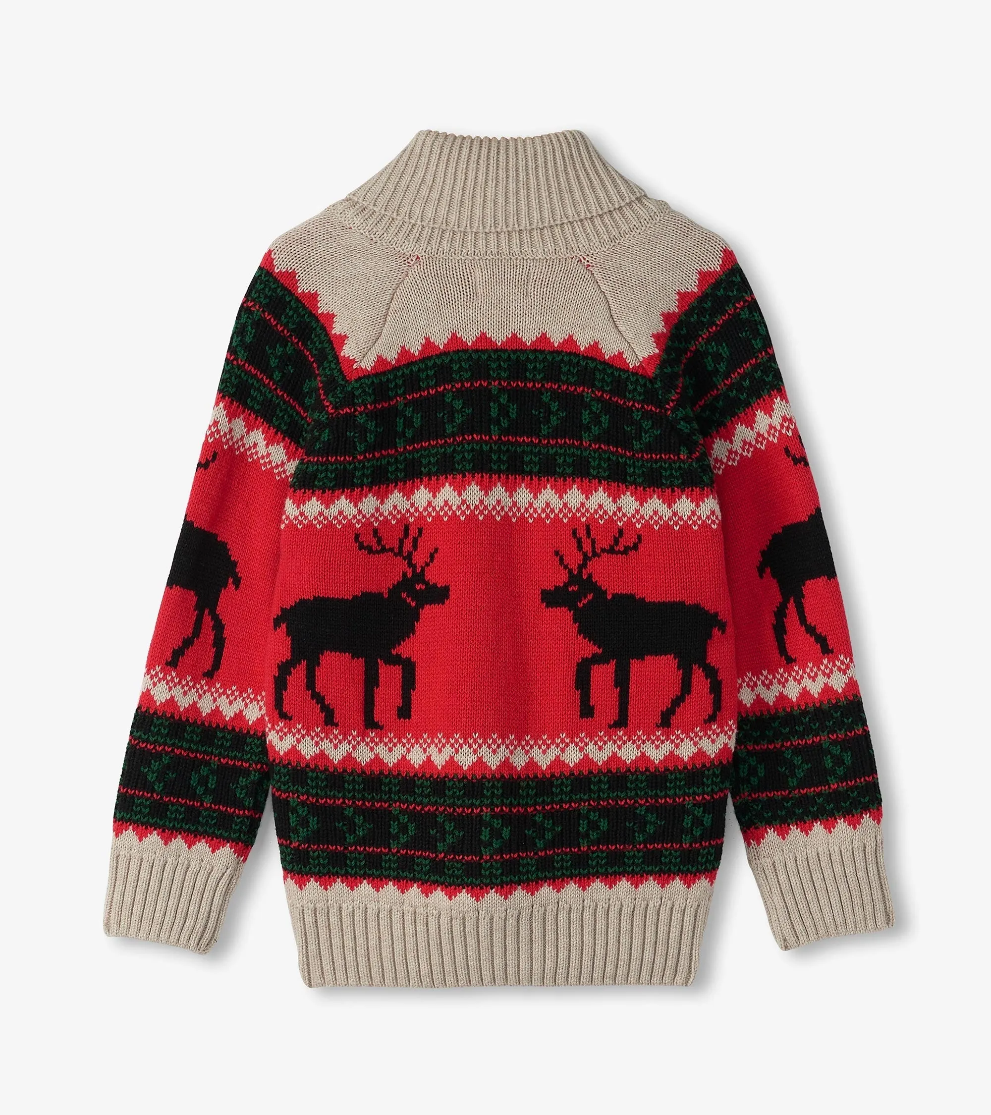 Boys Holiday Elks Shawl Collar Cardigan -Hatley