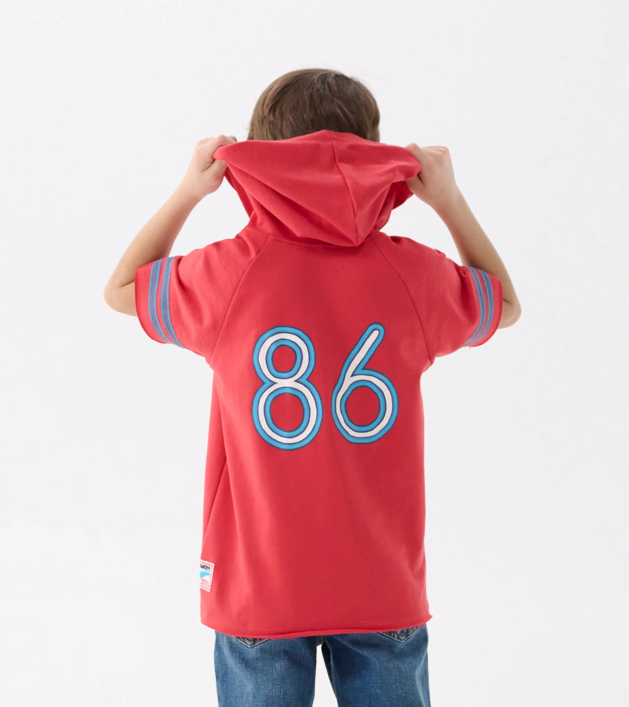 Boys Jersey Number Raglan Hoodie Tee -Hatley