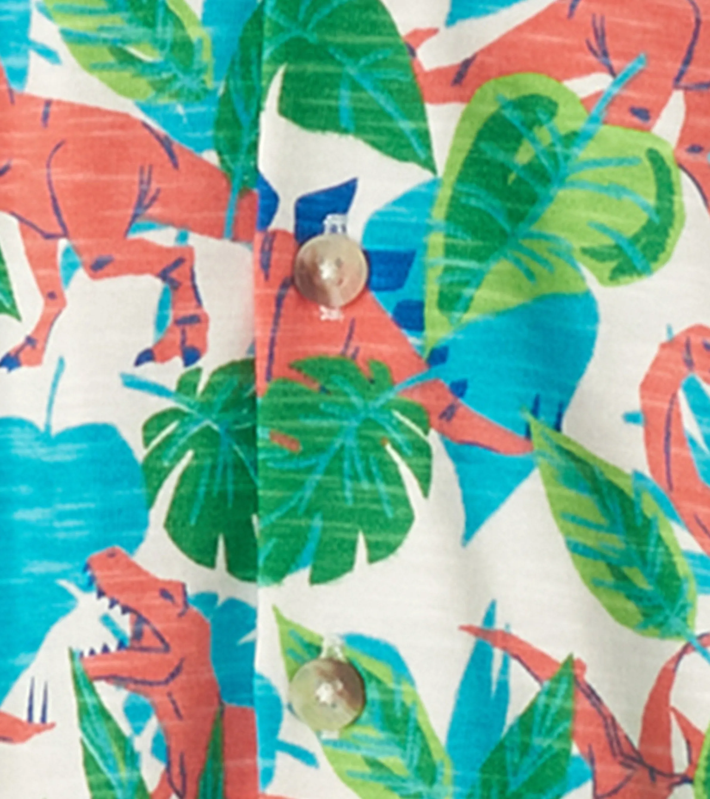 Boys Jungle Dino Short Sleeve Jersey Button Down -Hatley