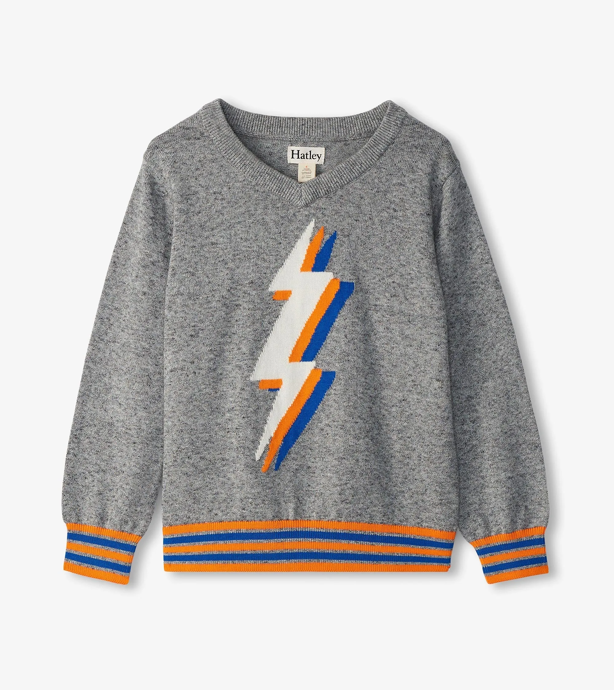 Boys Lightning Bolt V-Neck Sweater -Hatley