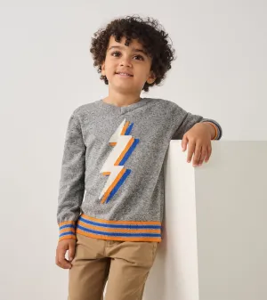 Boys Lightning Bolt V-Neck Sweater -Hatley