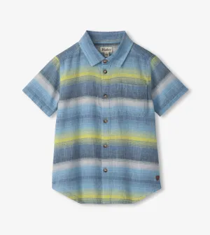 Boys Lime Green Stripes Button Down Shirt -Hatley