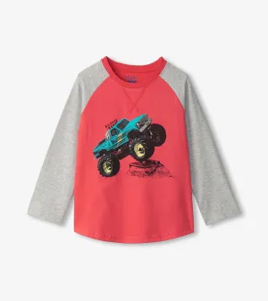 Boys Monster Trucks Long Sleeve Raglan T-Shirt -Hatley