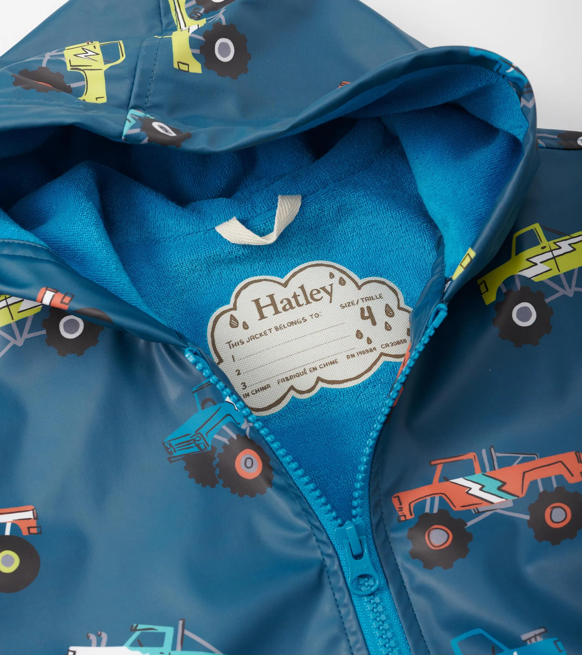 Boys Monster Trucks Zip-Up Rain Jacket -Hatley