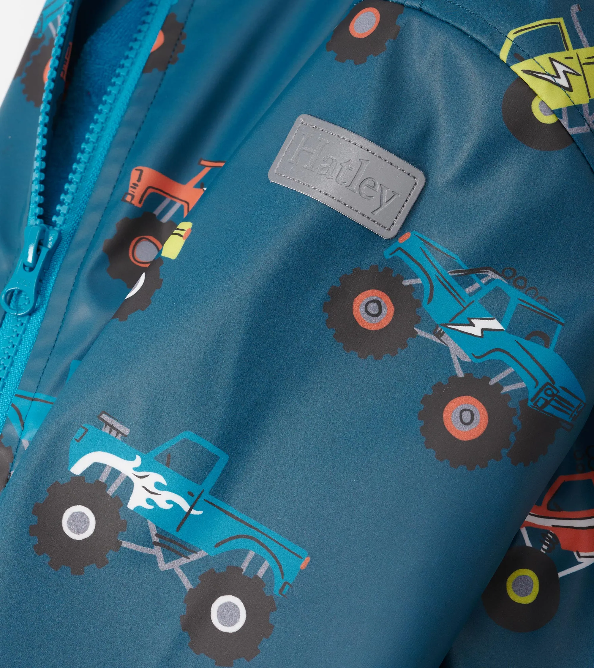Boys Monster Trucks Zip-Up Rain Jacket -Hatley