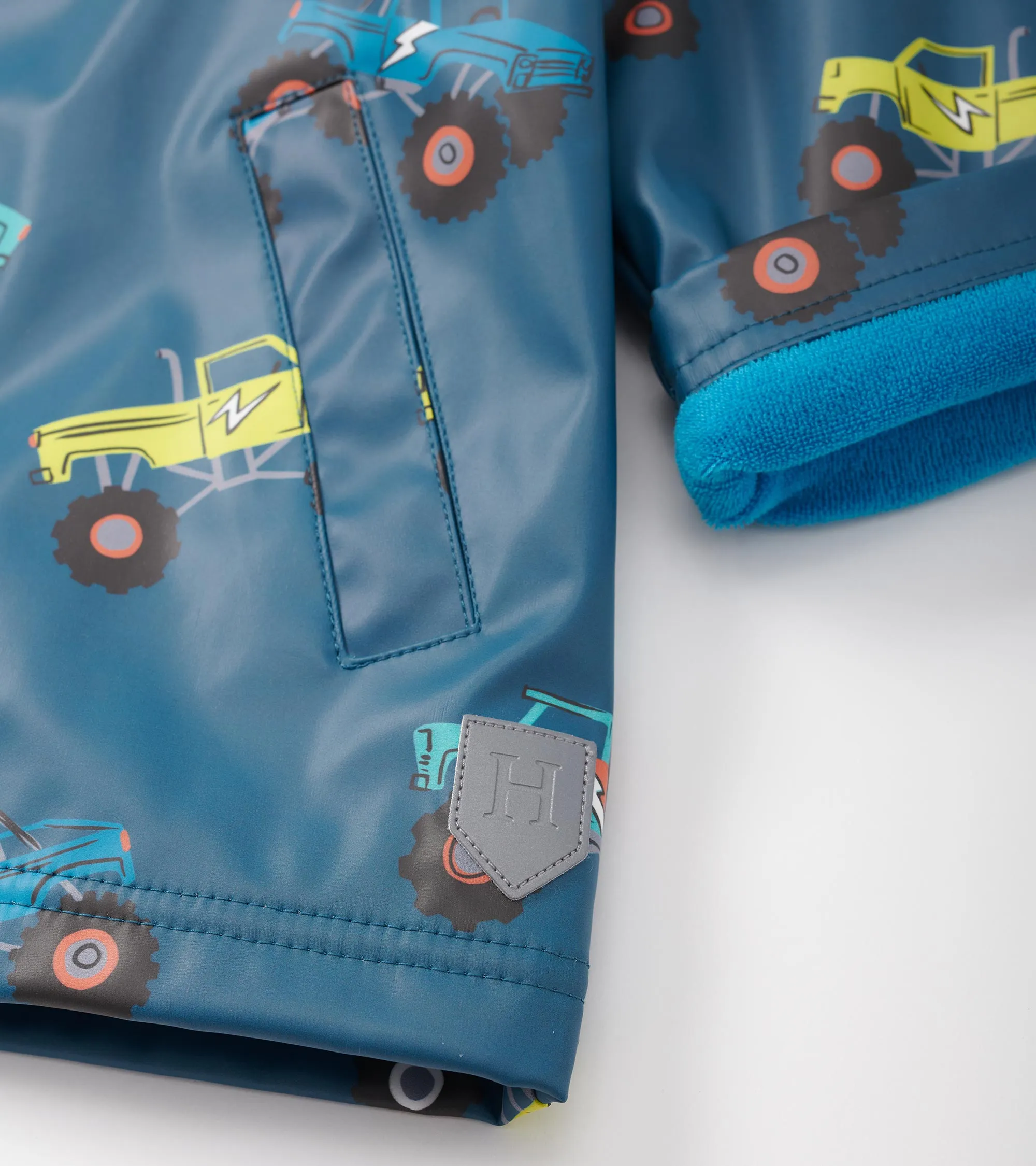 Boys Monster Trucks Zip-Up Rain Jacket -Hatley