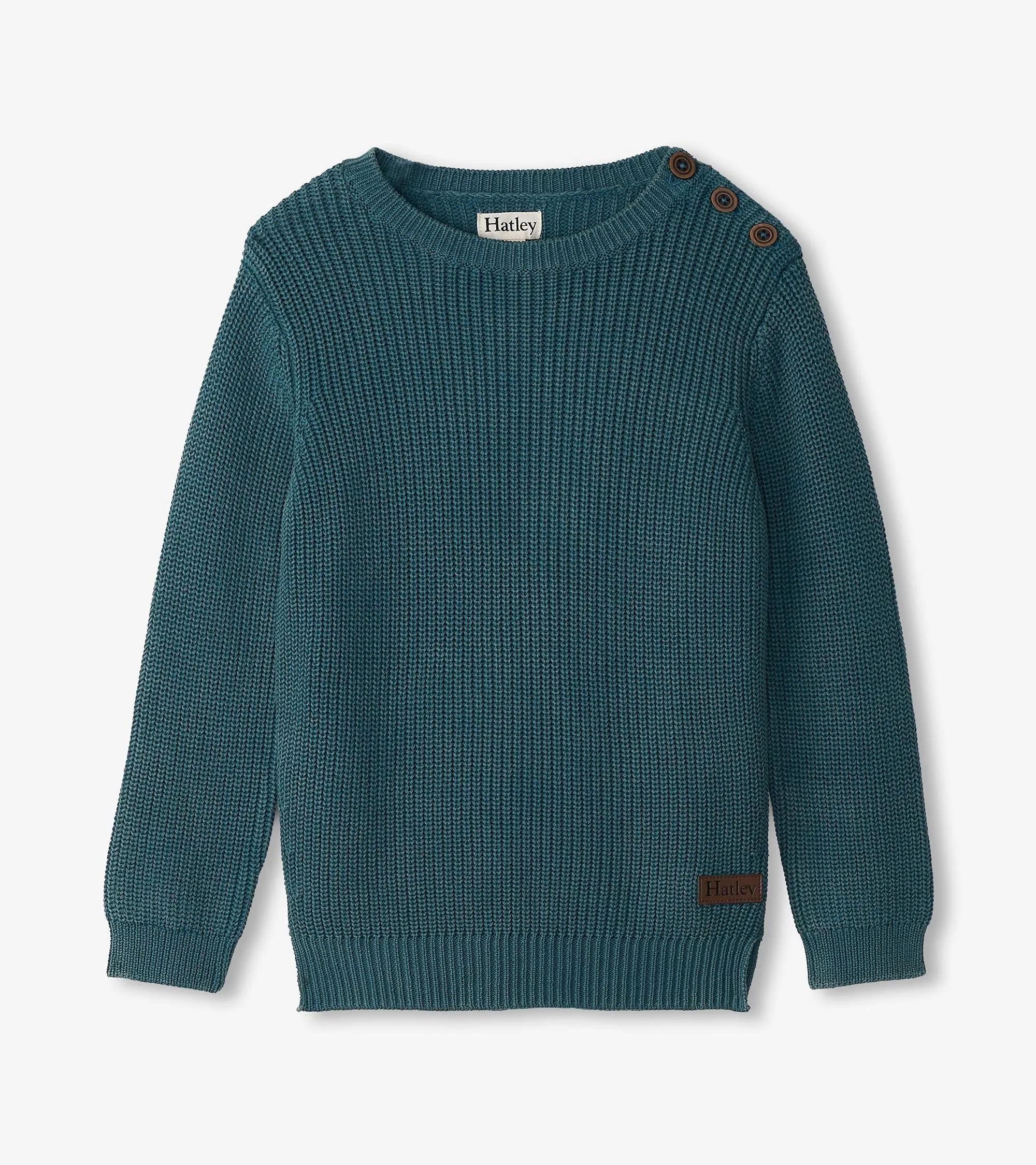 Boys Moroccan Blue Button Neck Sweater -Hatley