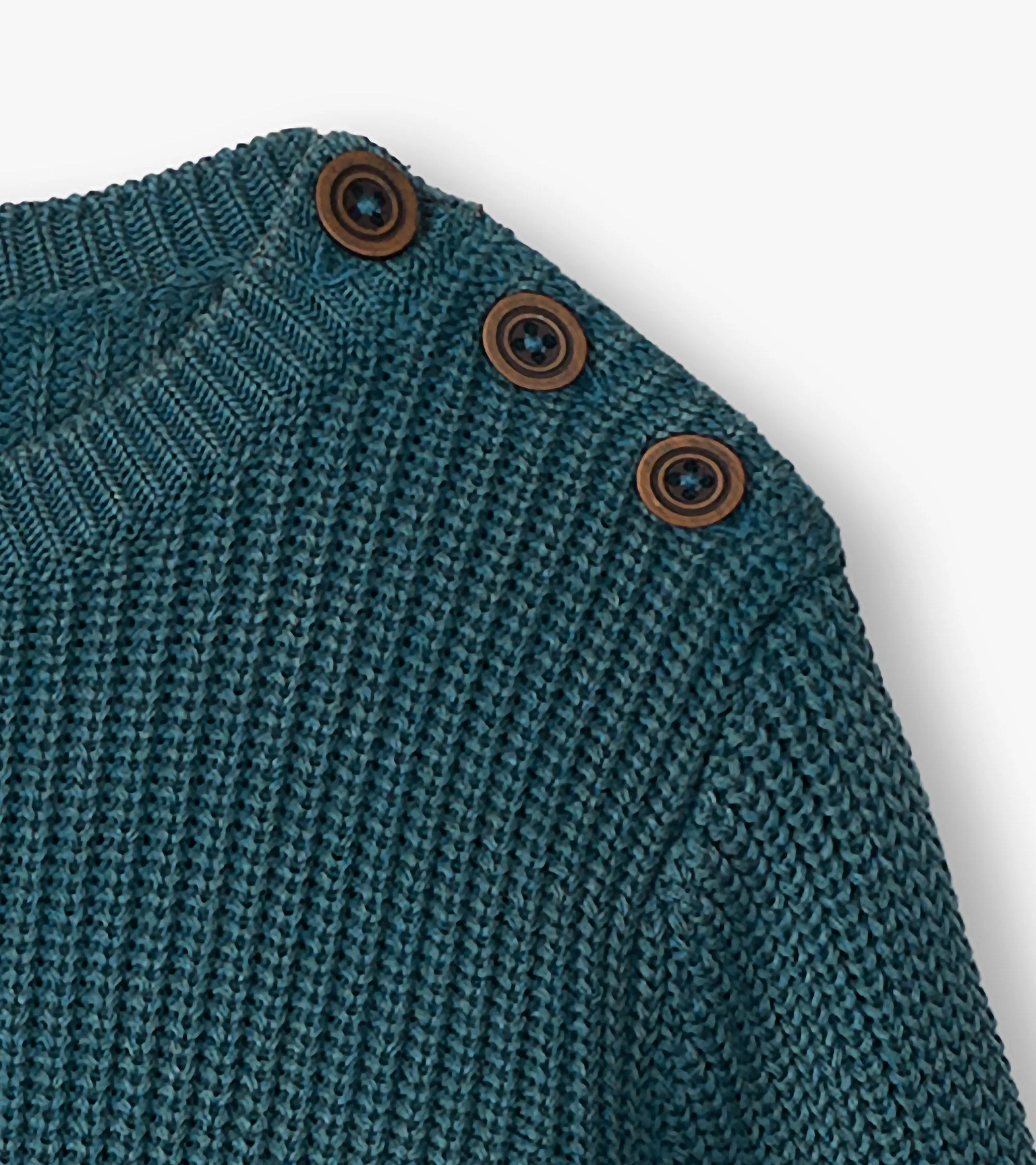 Boys Moroccan Blue Button Neck Sweater -Hatley