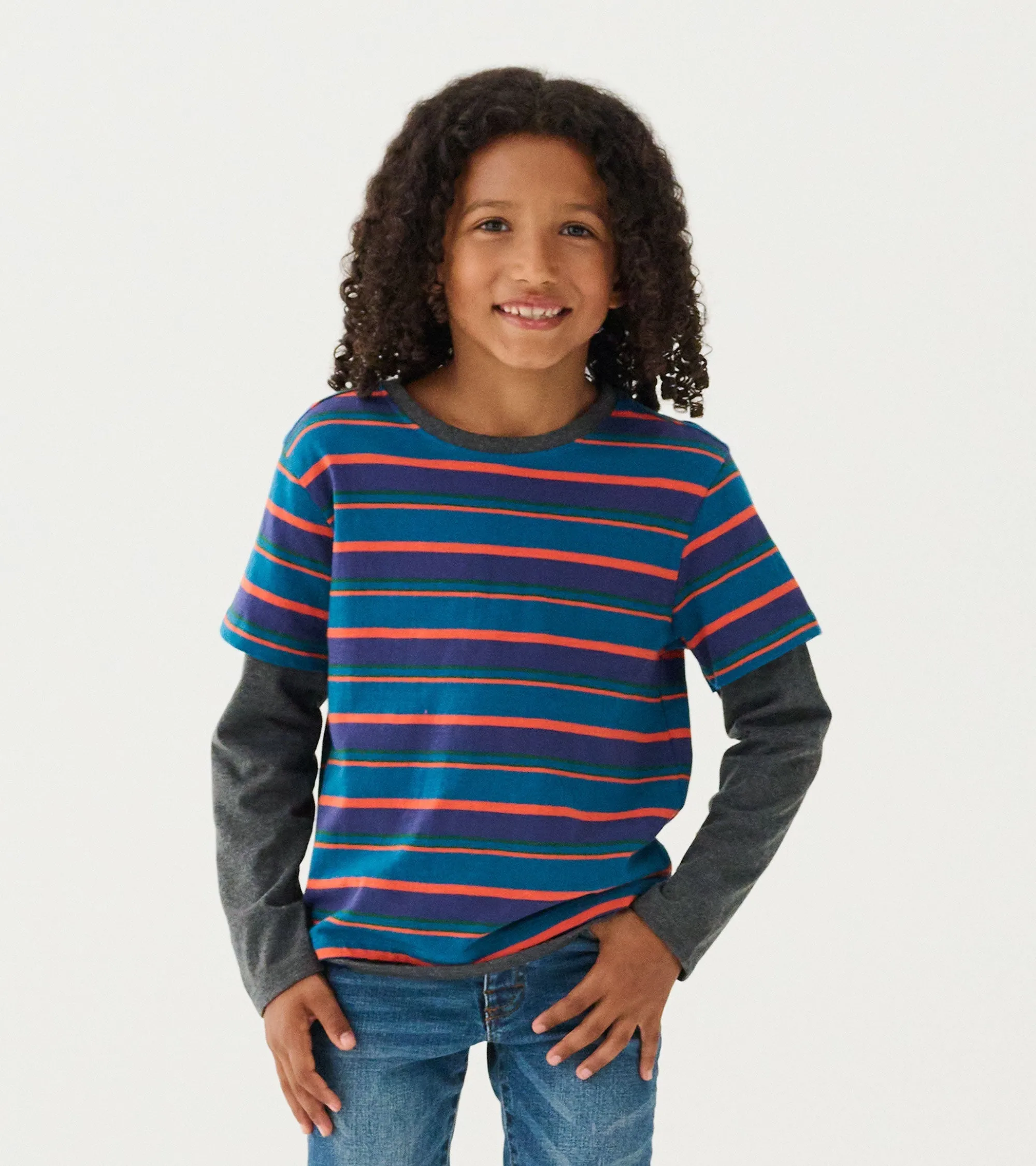 Boys Moroccan Blue Fooler Long Sleeve T-Shirt -Hatley