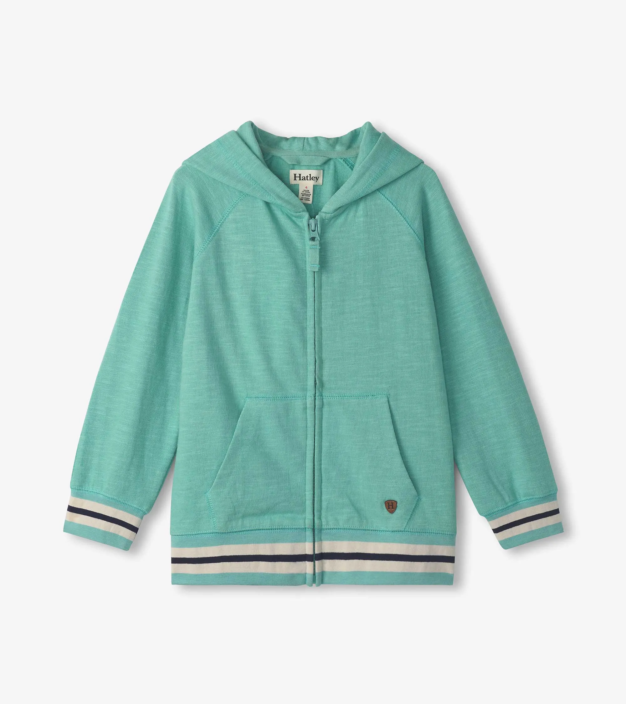 Boys Nile Blue Zip-Up Hoodie -Hatley
