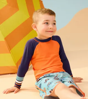 Boys Orange Long Sleeve Rashguard -Hatley
