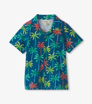 Boys Palm Trees Jersey Button Down -Hatley