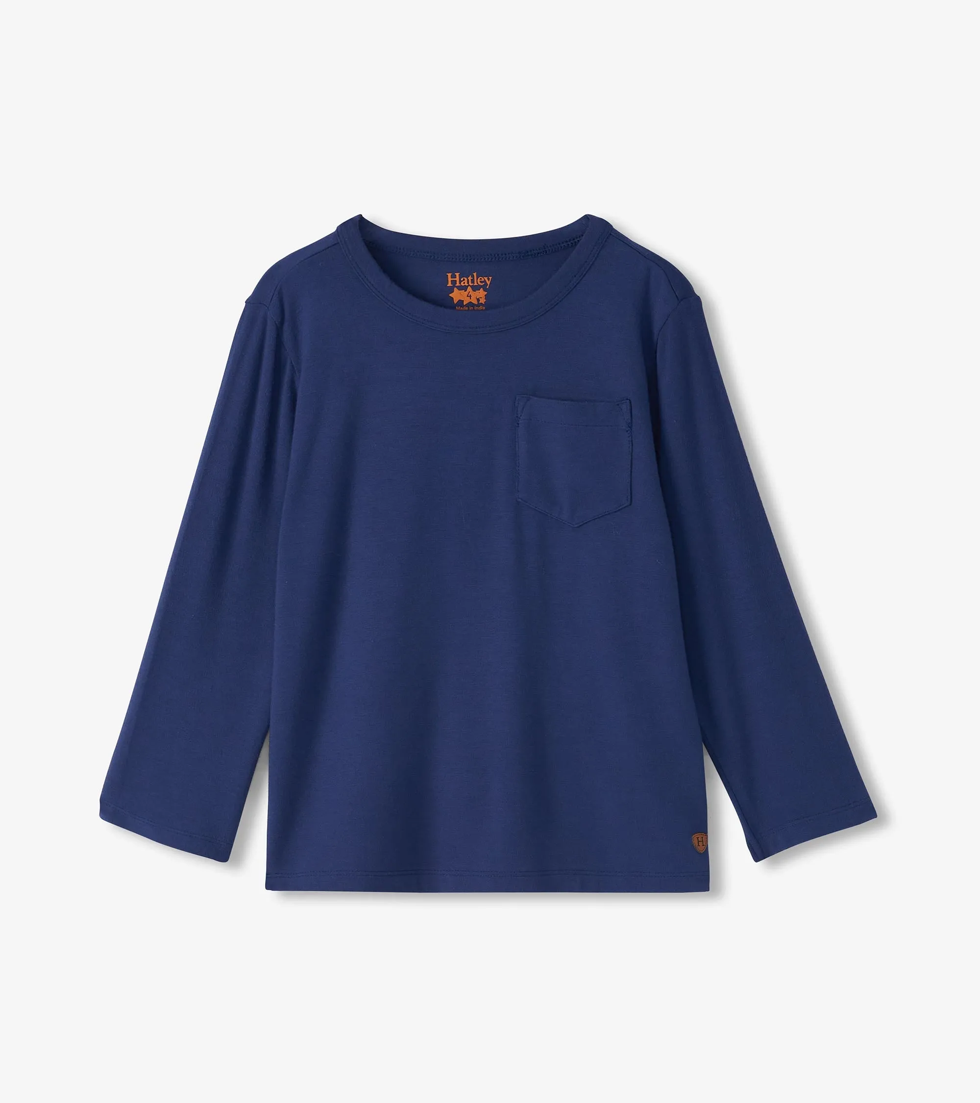 Boys Patriot Blue Long Sleeve Bamboo T-Shirt -Hatley