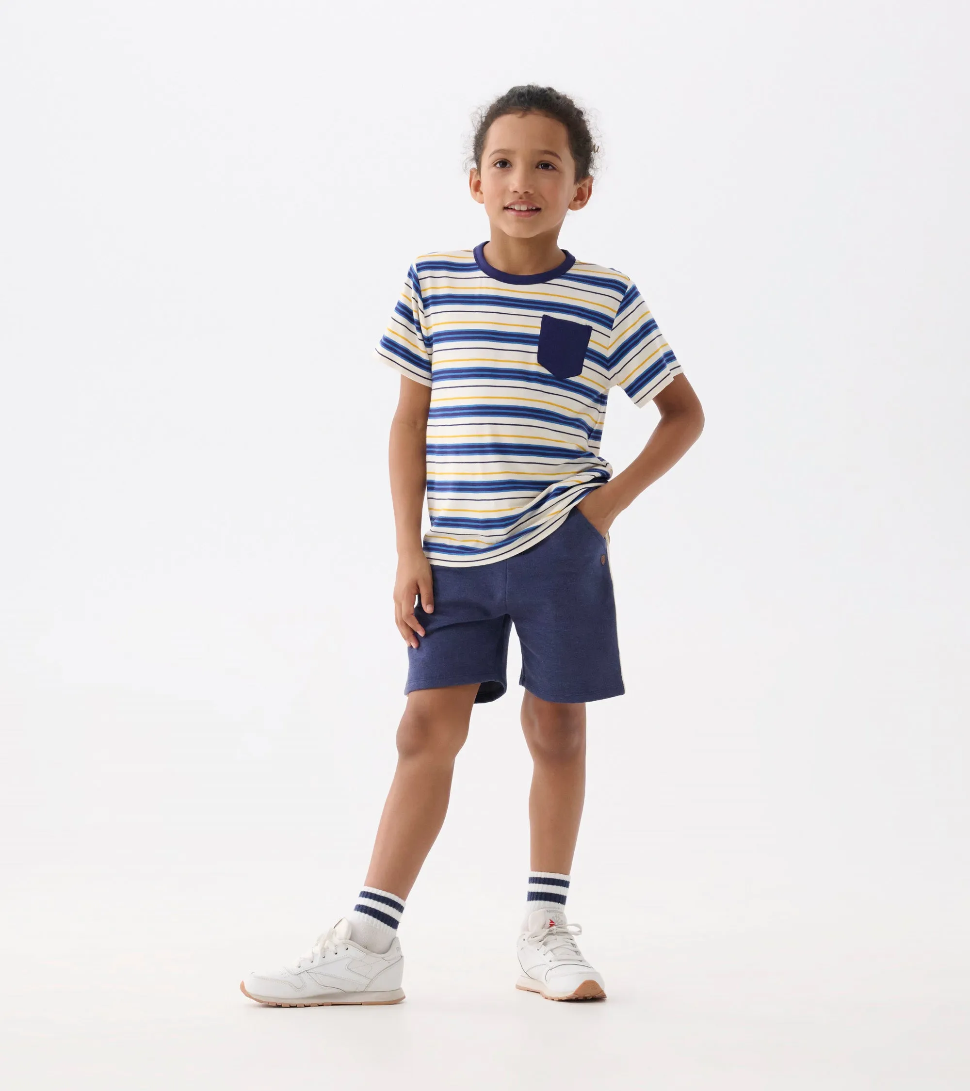 Boys Patriot Blue Stripes Bamboo Tee -Hatley