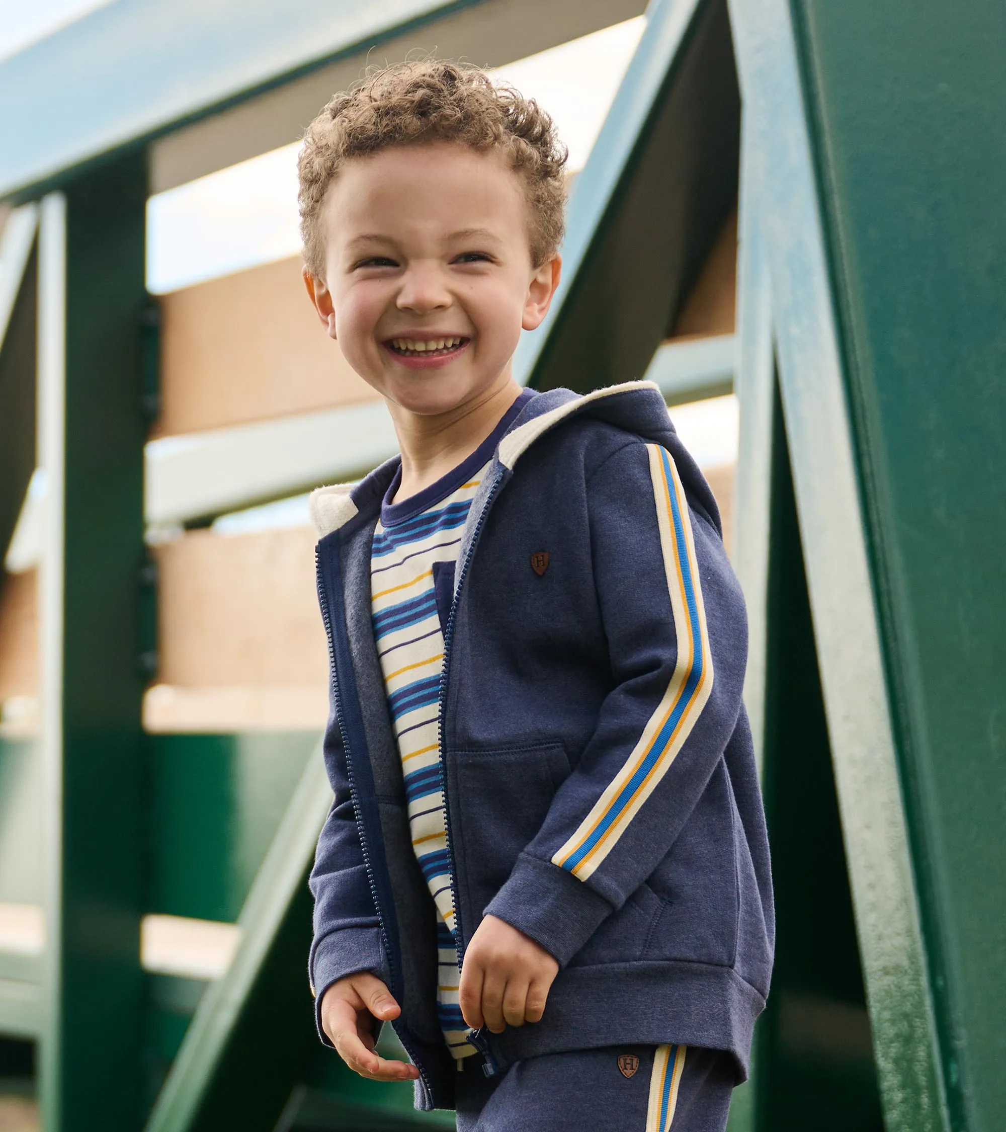 Boys Patriot Blue Zip-Up Hoodie -Hatley