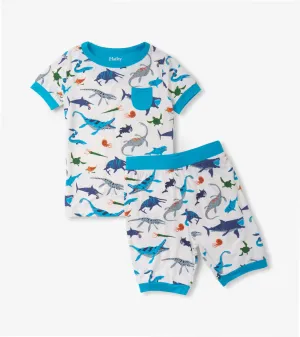 Boys Prehistoric Marine Bamboo Short Pajama Set -Hatley