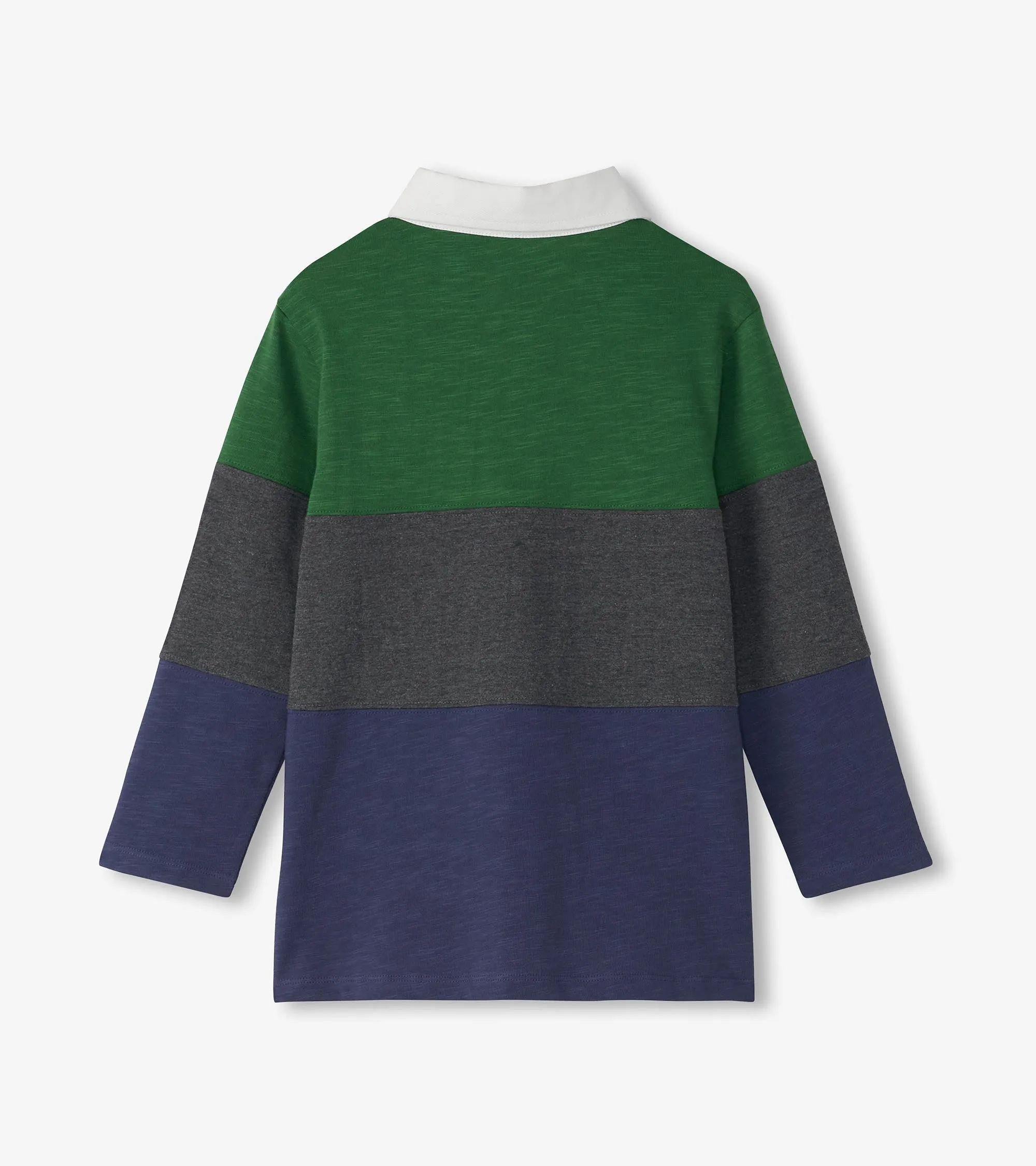 Boys Preppy Panelled Long Sleeve Polo Shirt -Hatley
