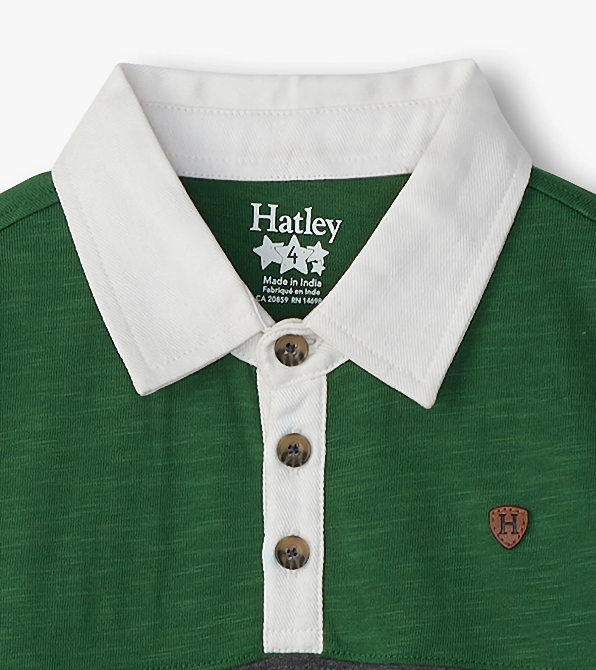 Boys Preppy Panelled Long Sleeve Polo Shirt -Hatley
