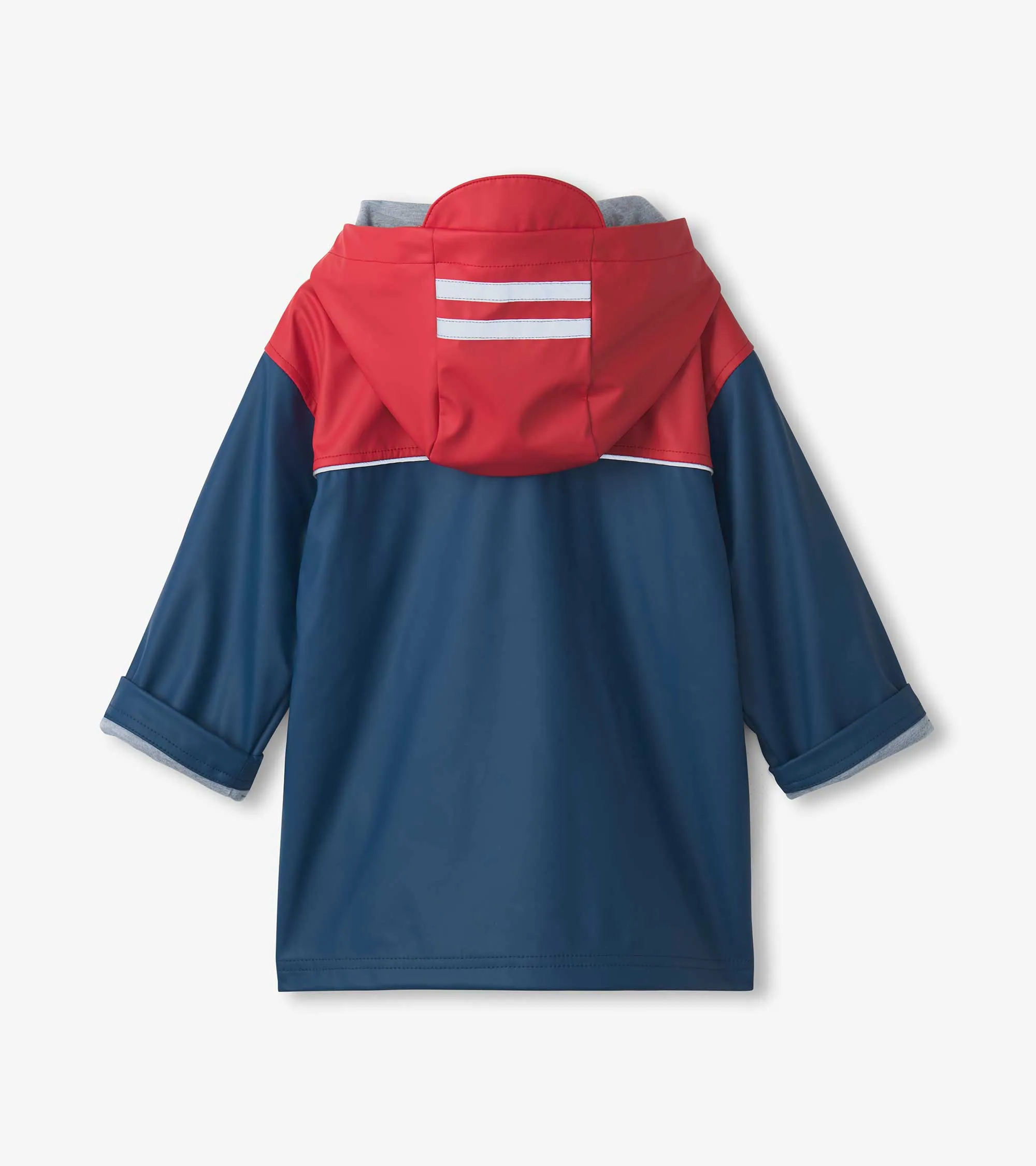 Boys Red & Navy Zip-Up Rain Jacket -Hatley