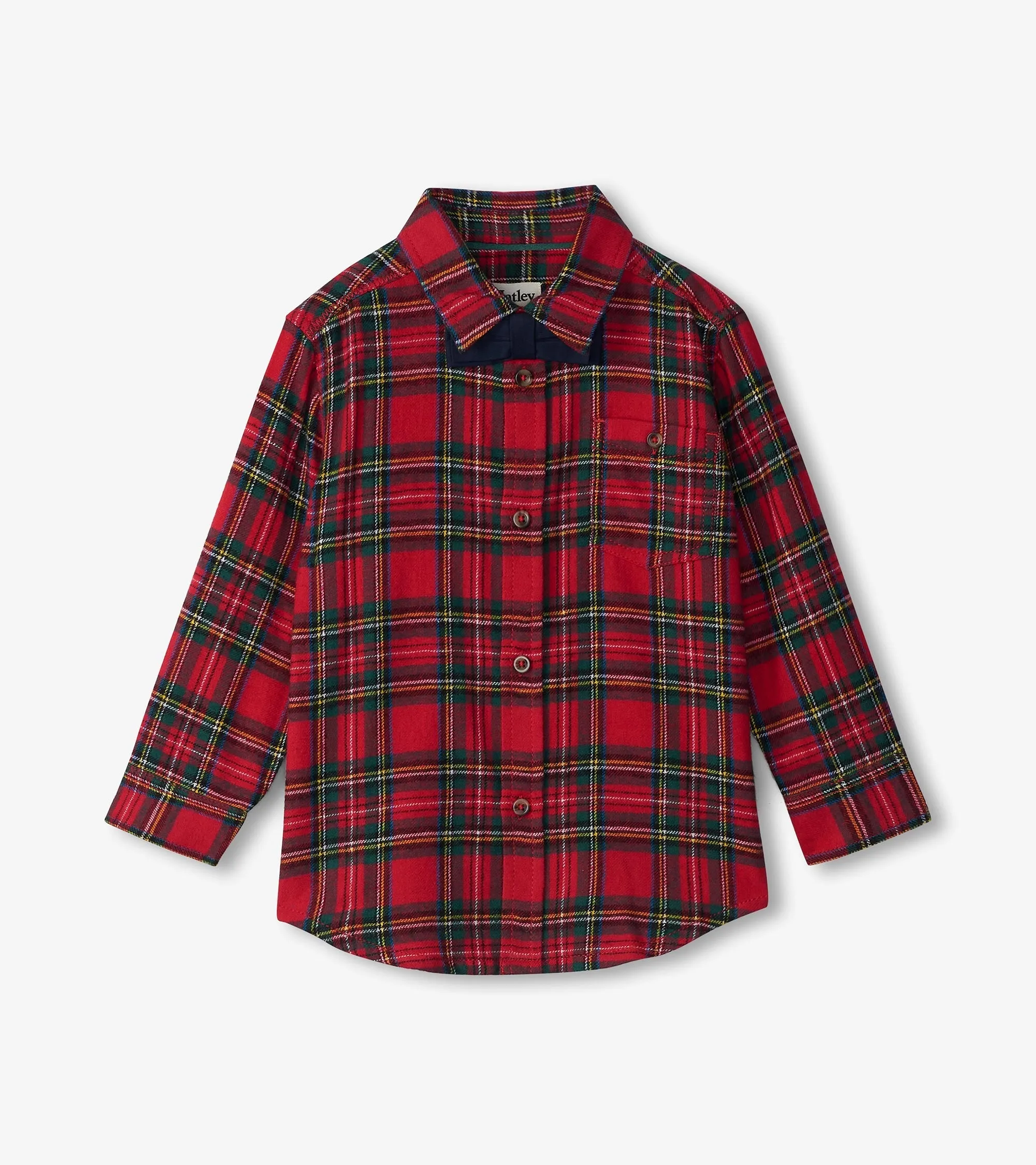 Boys Red Plaid Button Down Shirt -Hatley