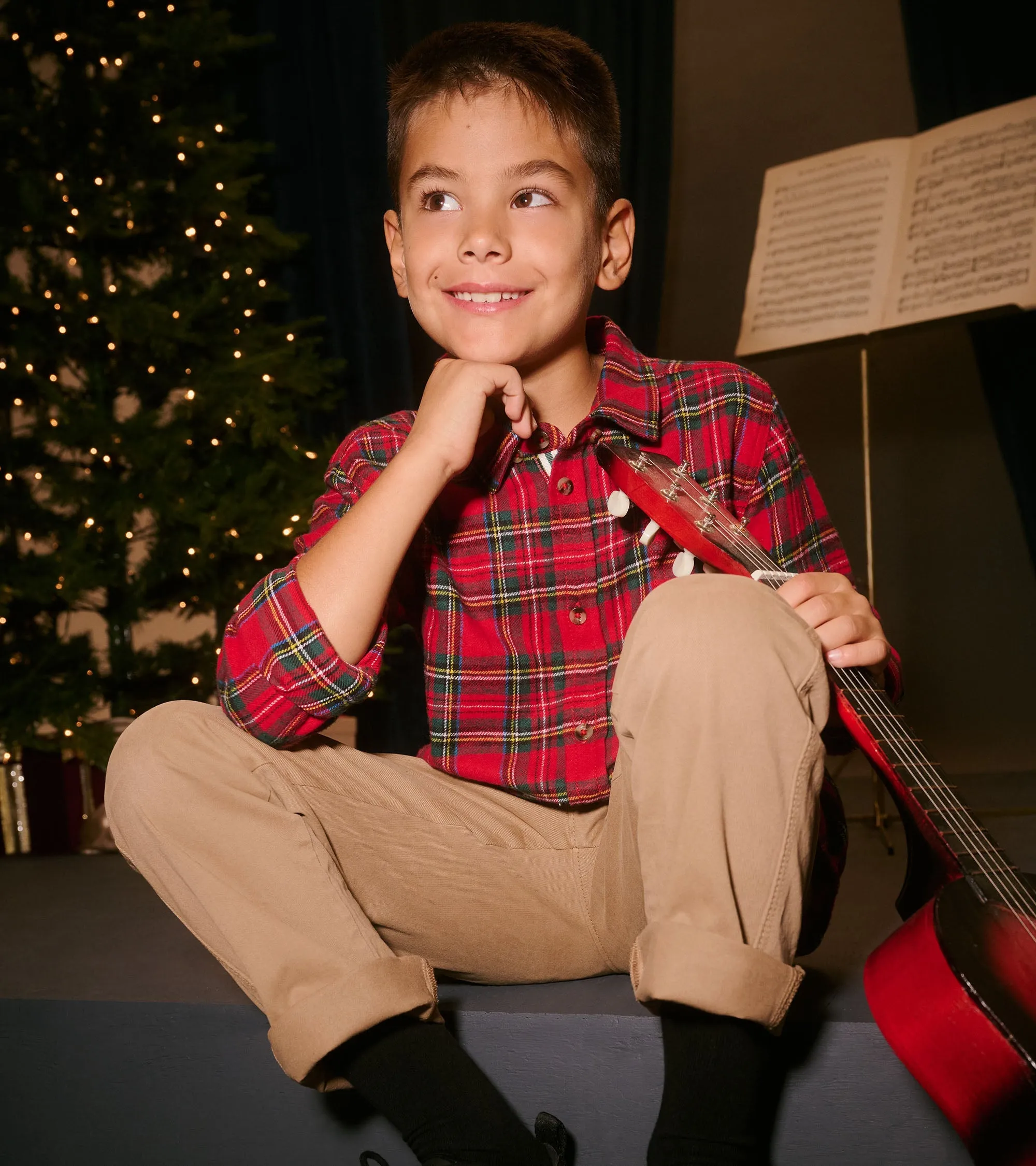 Boys Red Plaid Button Down Shirt -Hatley