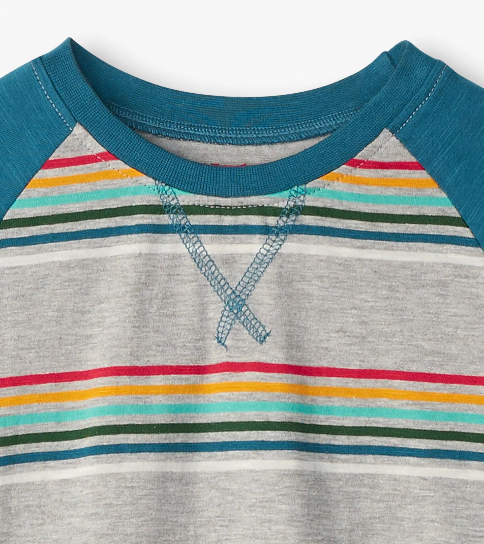 Boys Retro Stripes Long Sleeve Raglan T-Shirt -Hatley