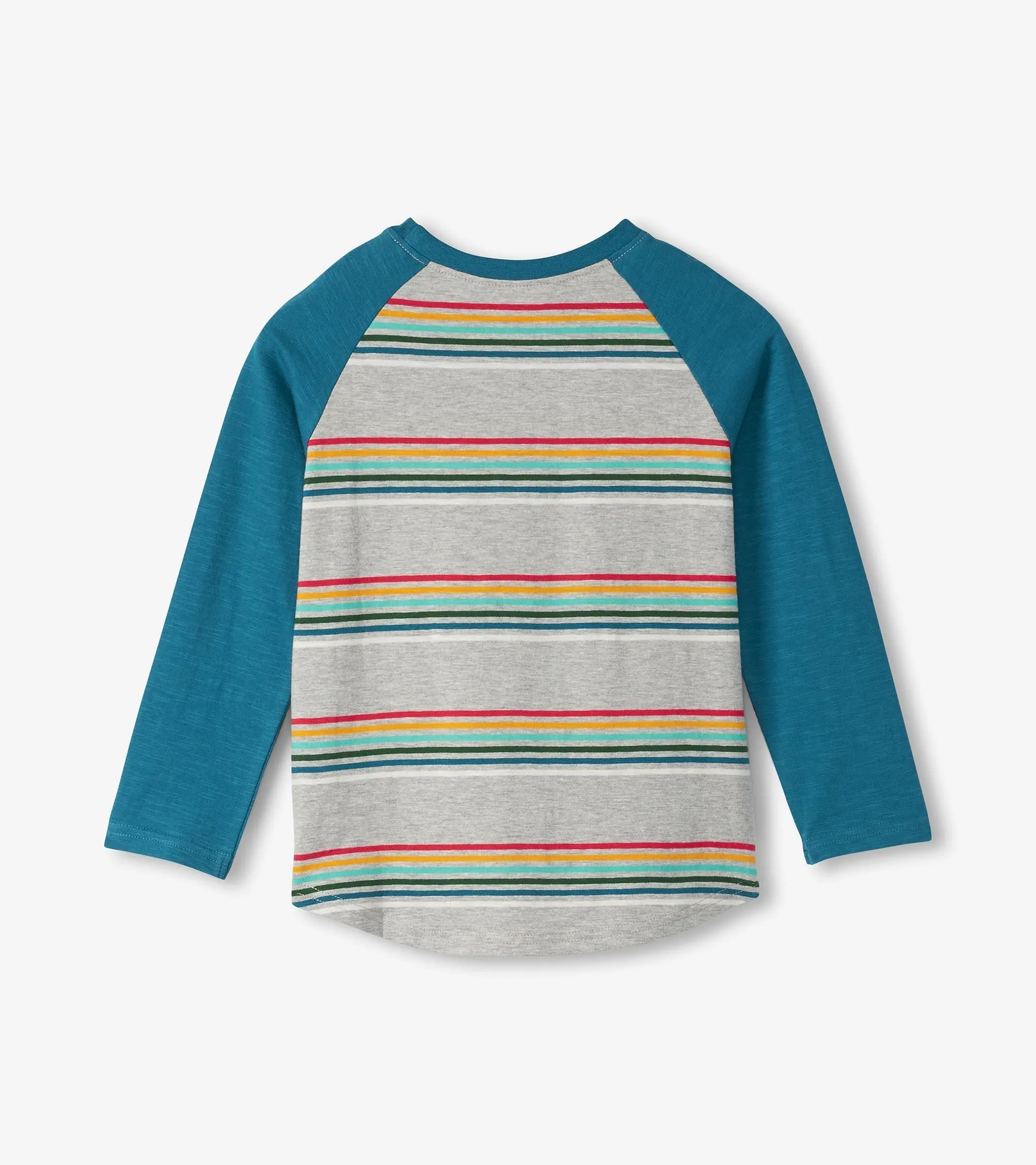Boys Retro Stripes Long Sleeve Raglan T-Shirt -Hatley