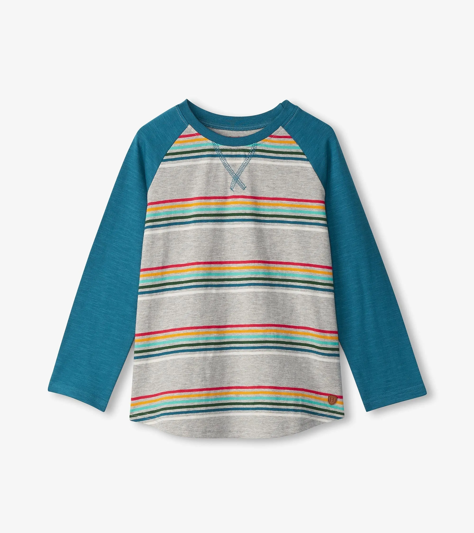 Boys Retro Stripes Long Sleeve Raglan T-Shirt -Hatley