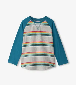 Boys Retro Stripes Long Sleeve Raglan T-Shirt -Hatley