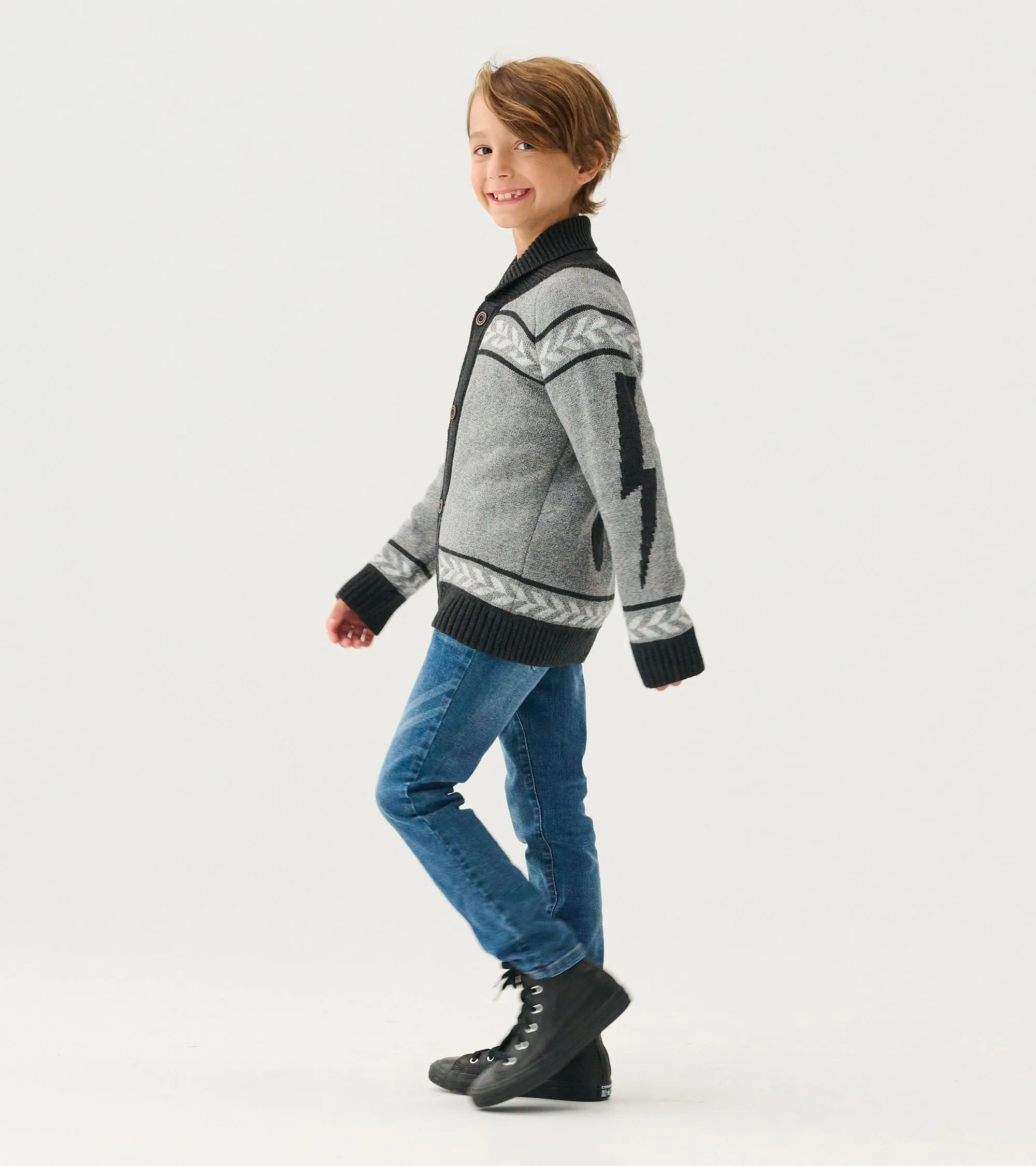 Boys Rock & Roll Shawl Collar Cardigan -Hatley