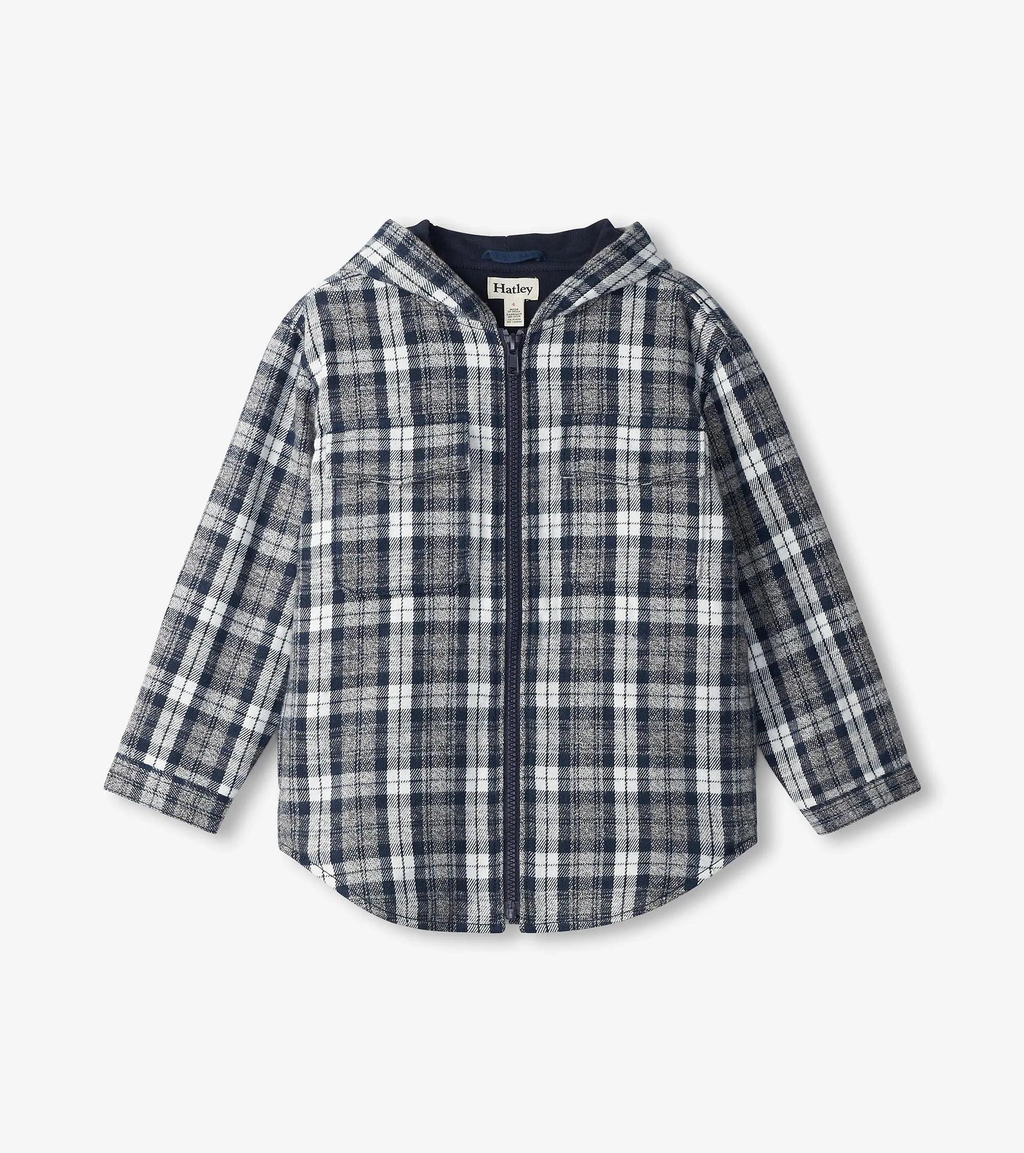 Boys Salute Plaid Lined Hooded Jacket -Hatley