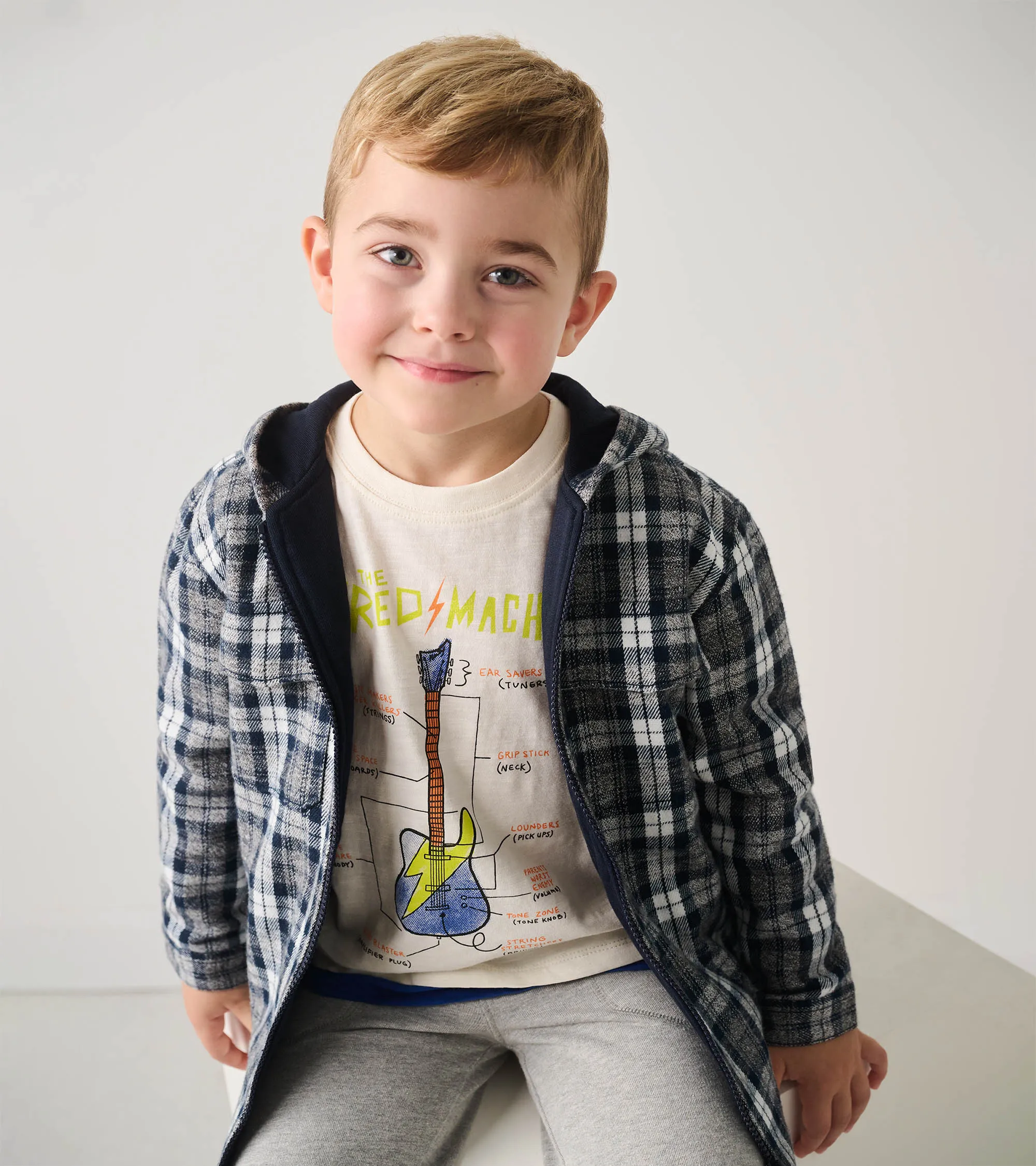 Boys Salute Plaid Lined Hooded Jacket -Hatley