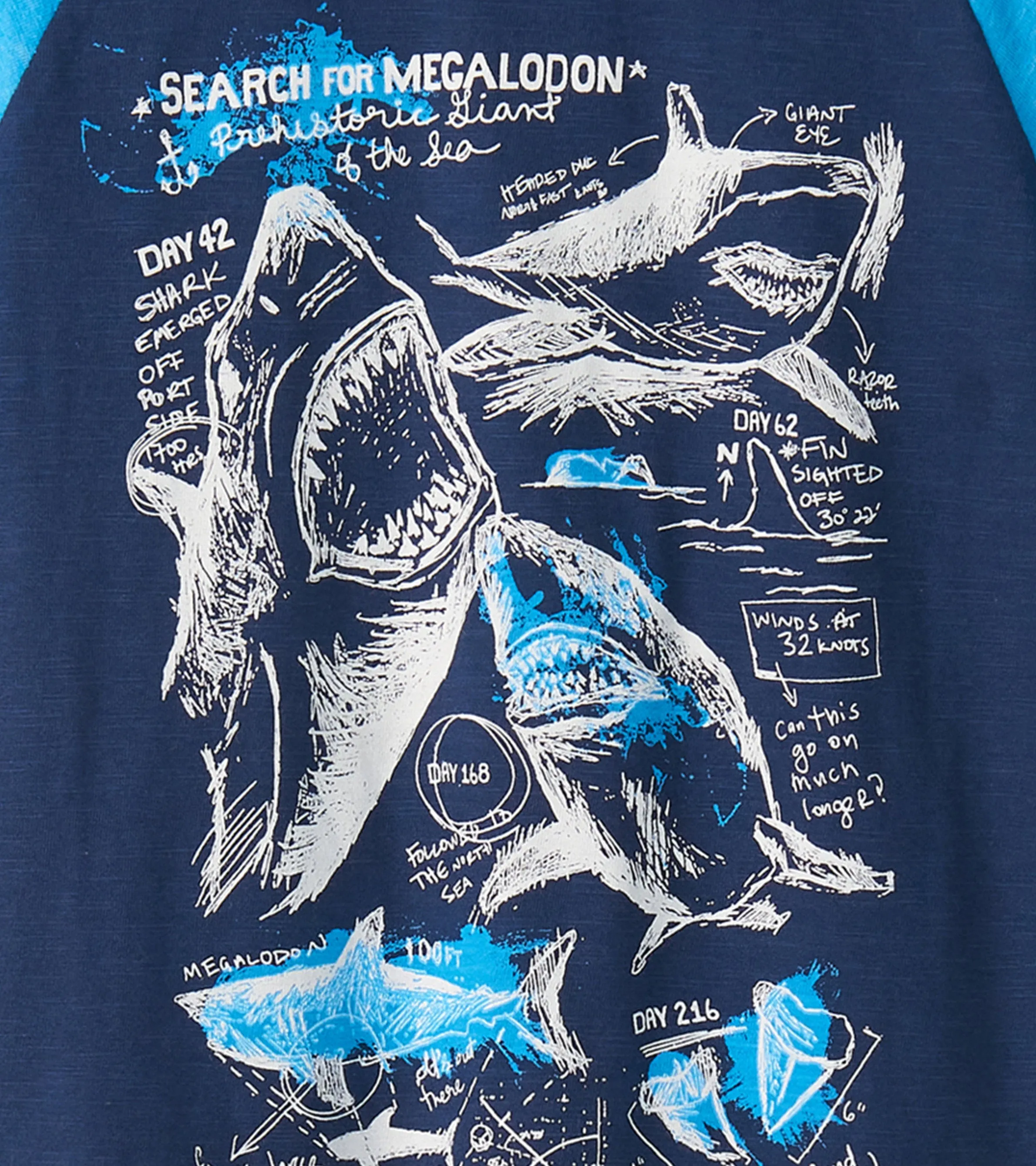 Boys Sharks Raglan T-Shirt -Hatley