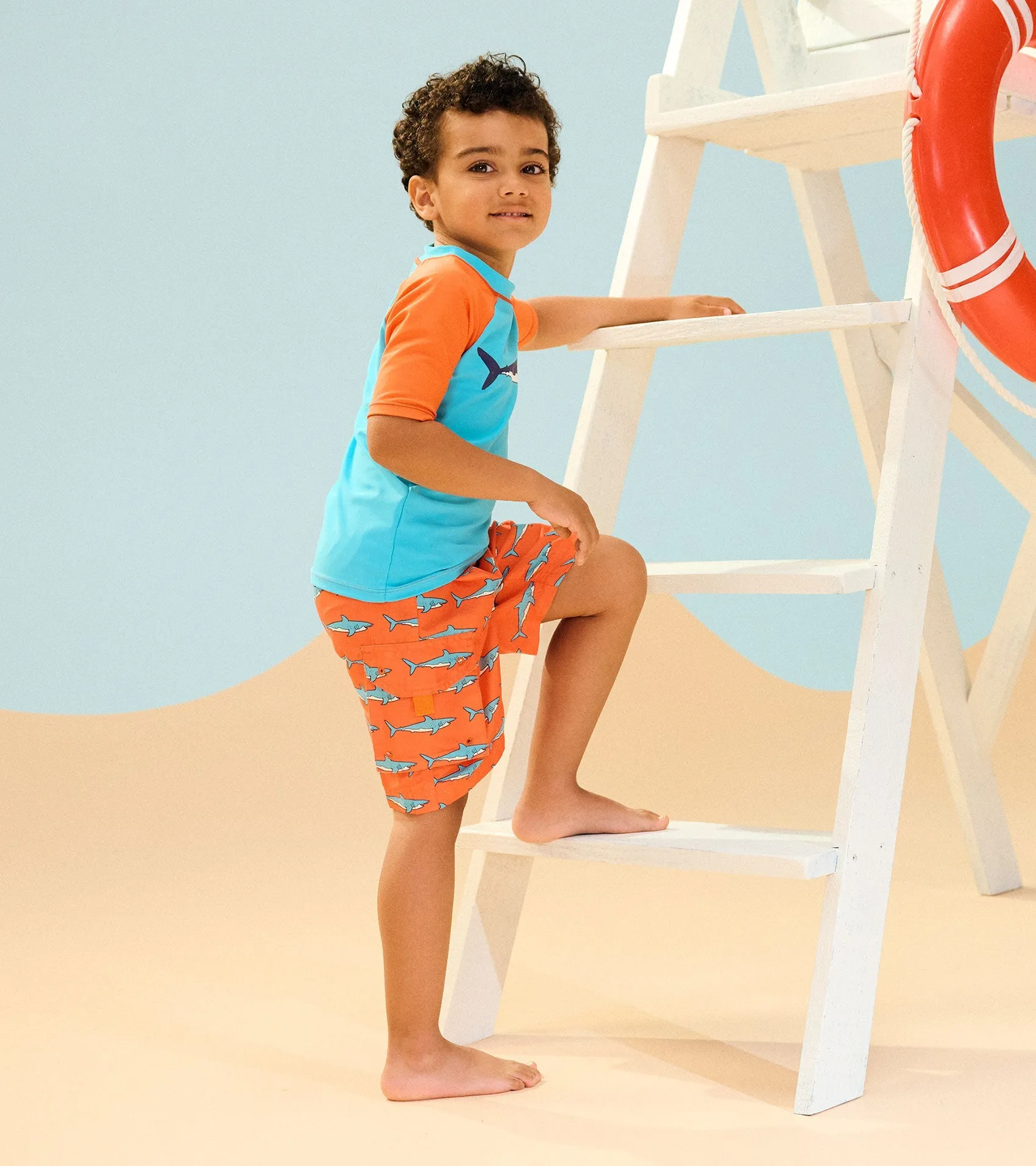 Boys Sharks Short Sleeve Rashguard -Hatley