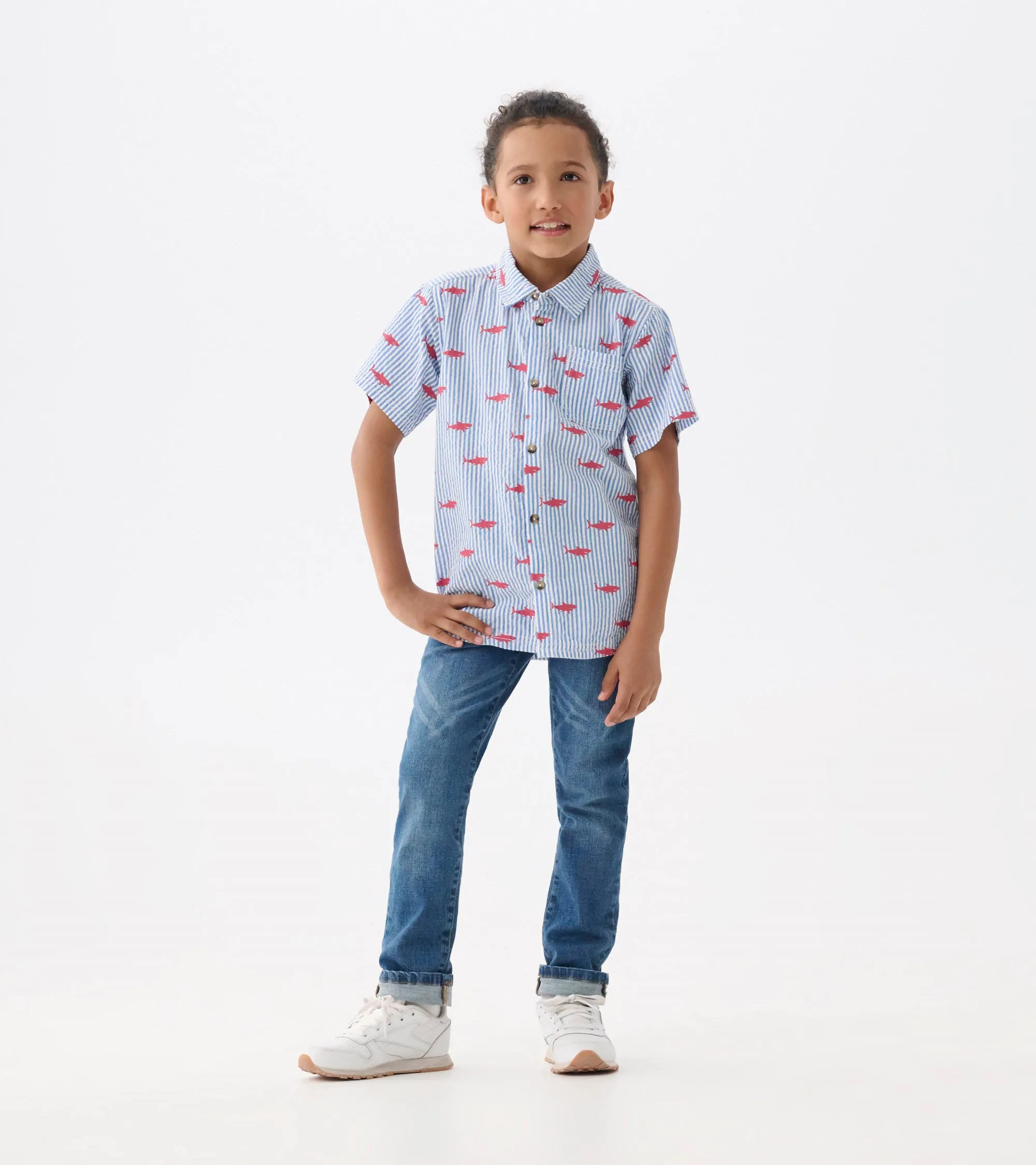 Boys Sjarl Silhouette Button Down Shirt -Hatley