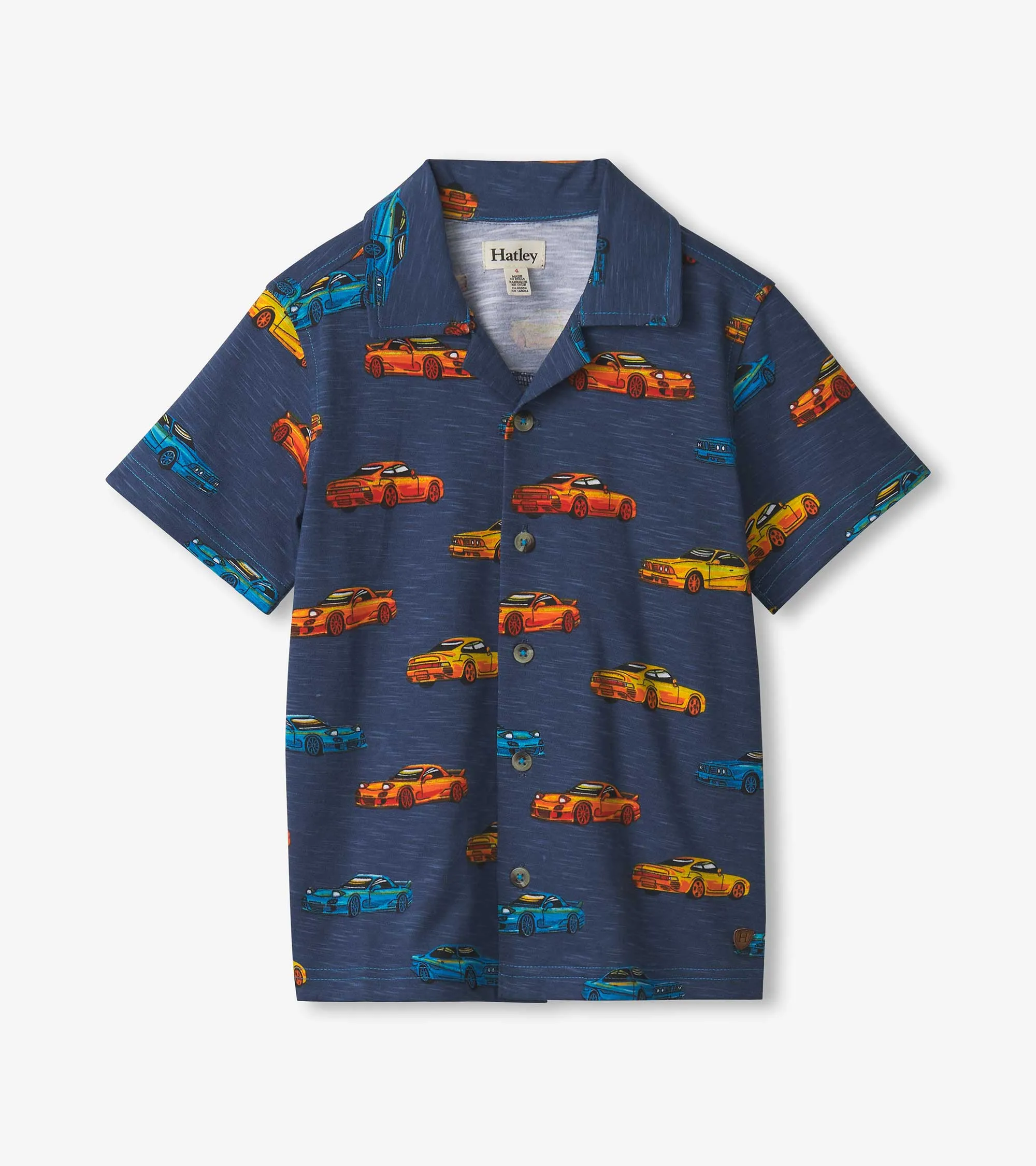 Boys Sport Cars Jersey Button Down -Hatley