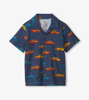 Boys Sport Cars Jersey Button Down -Hatley