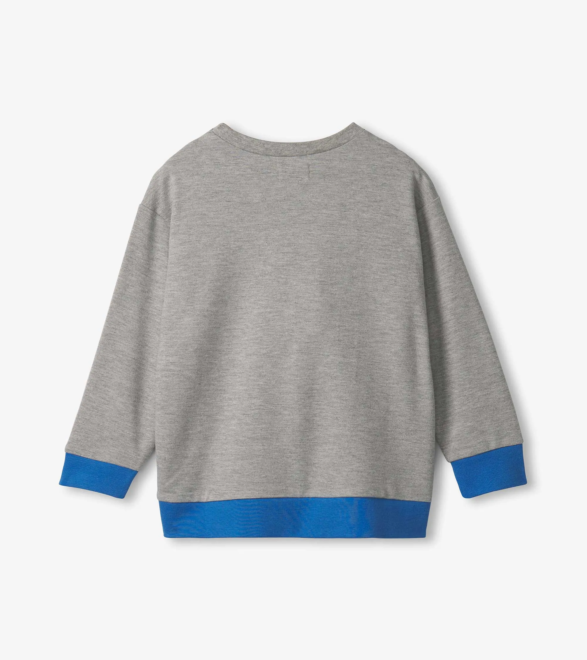 Boys Striped Athletic Grey Pullover Sweatshirt -Hatley