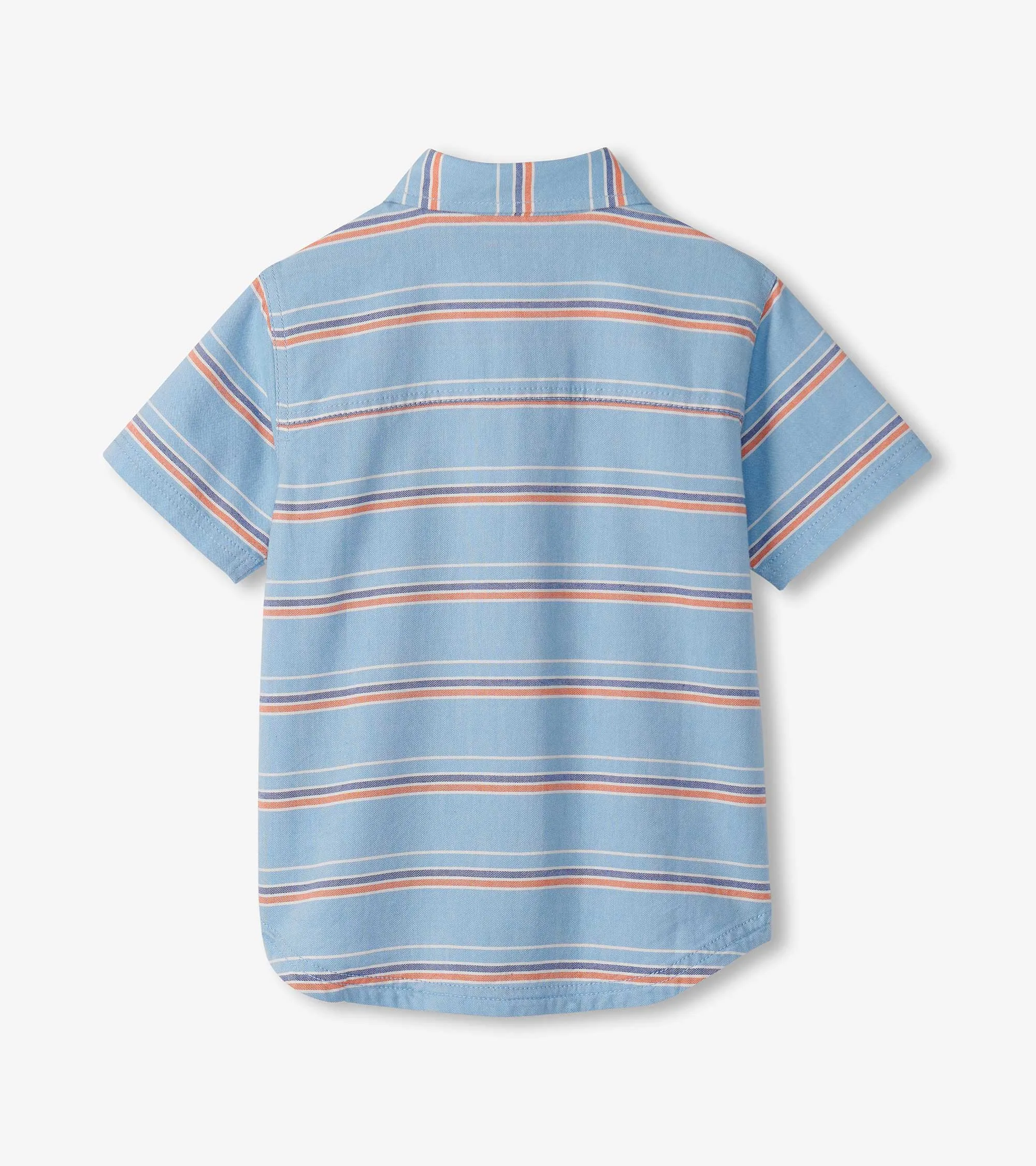Boys Striped Blue Button Down Shirt -Hatley