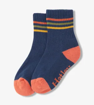 Boys Striped Blue Crew Socks -Hatley