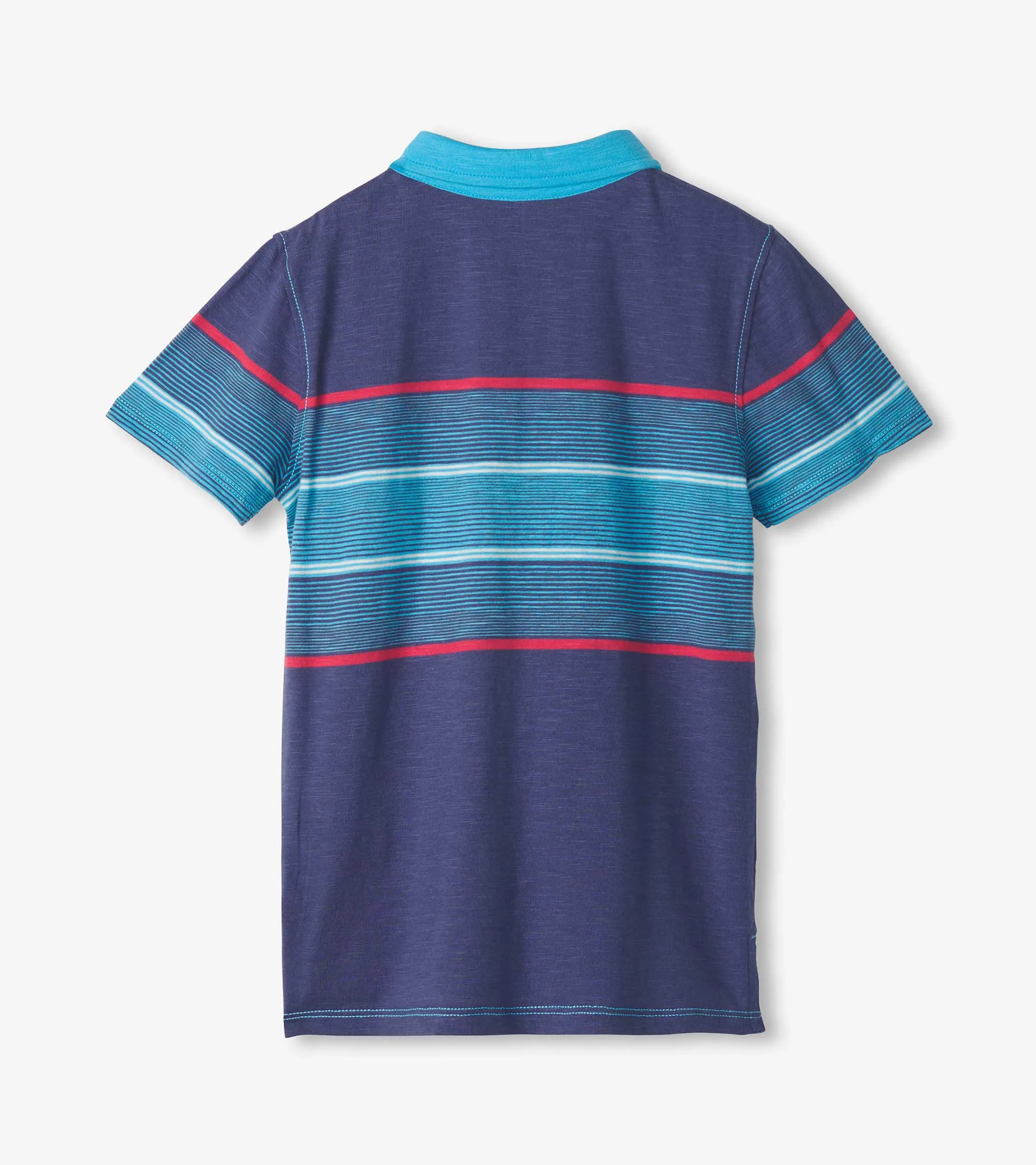 Boys Striped Blue Polo Tee -Hatley