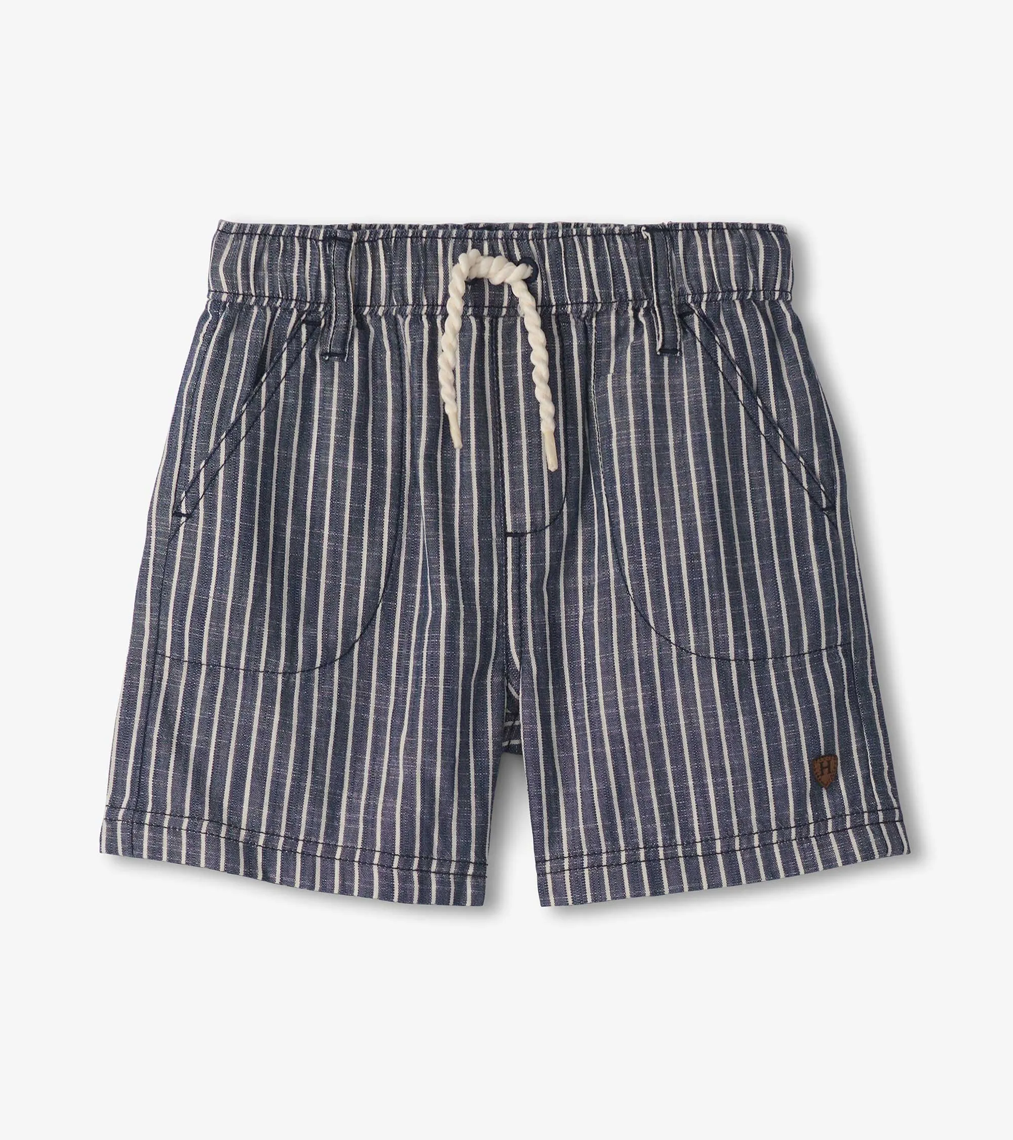 Boys Striped Blue Woven Shorts -Hatley