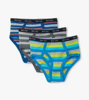 Boys Stripes 3 Pack Classic Briefs -Hatley