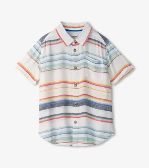 Boys Summer Stripe Short Sleeve Button Down -Hatley