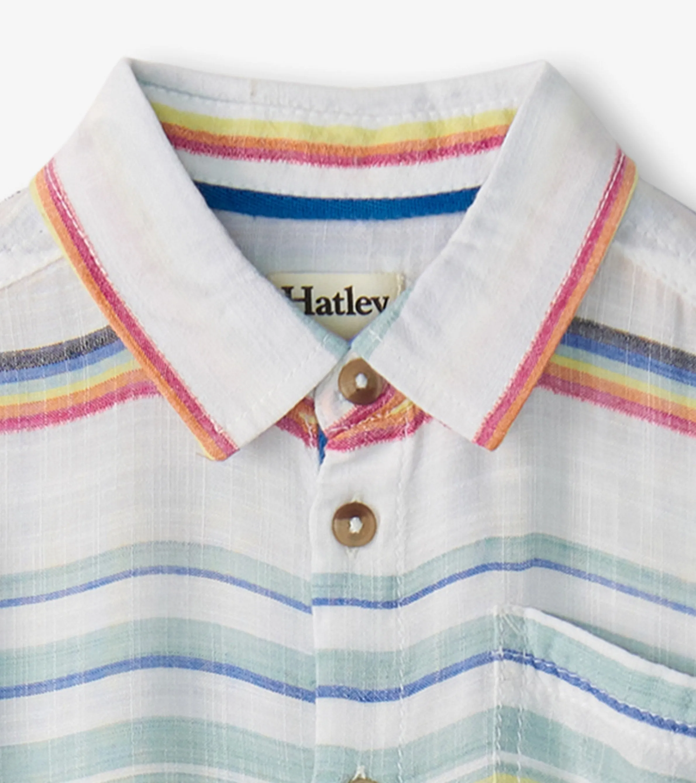 Boys Summer Stripe Short Sleeve Button Down -Hatley