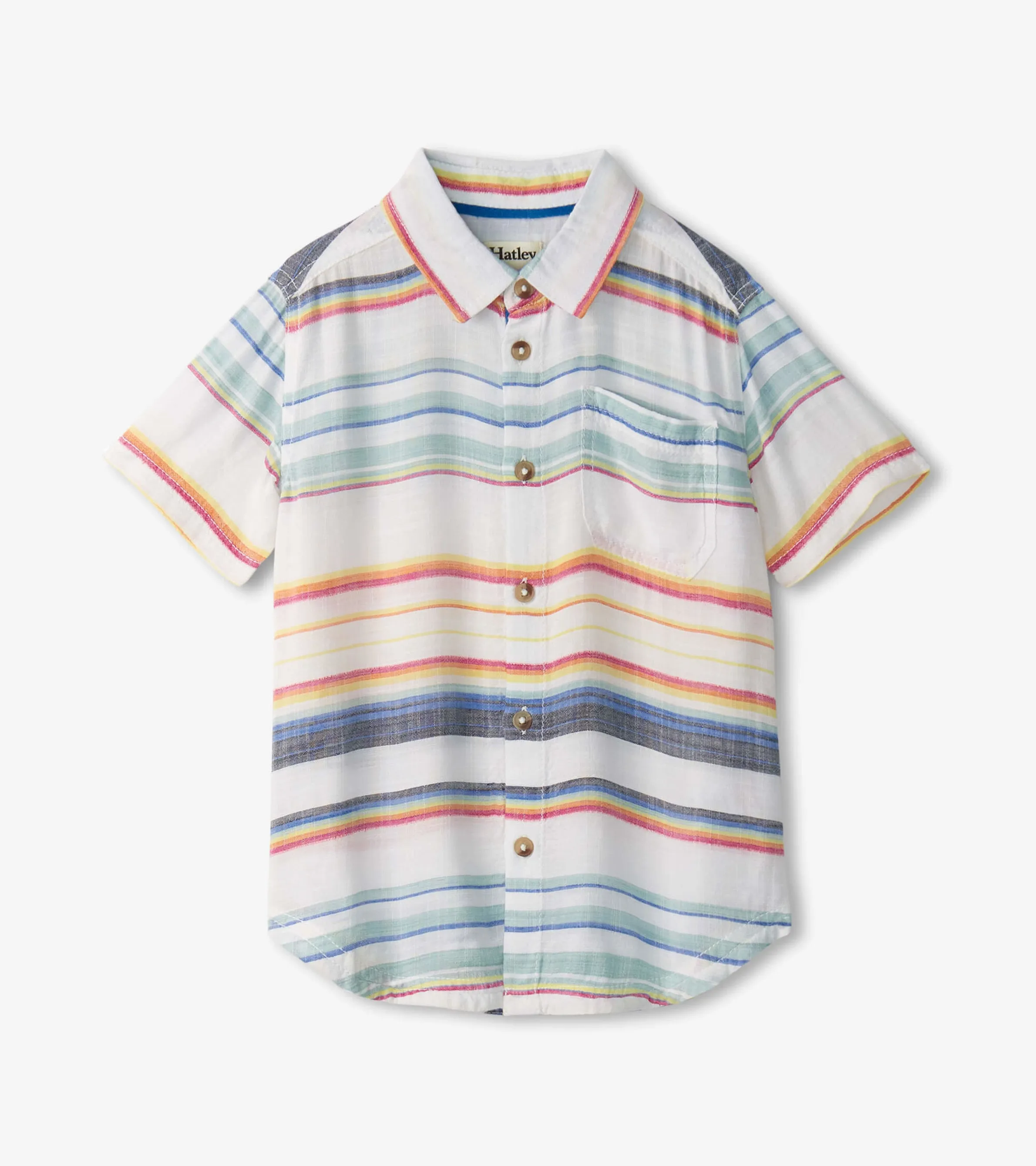 Boys Summer Stripe Short Sleeve Button Down -Hatley